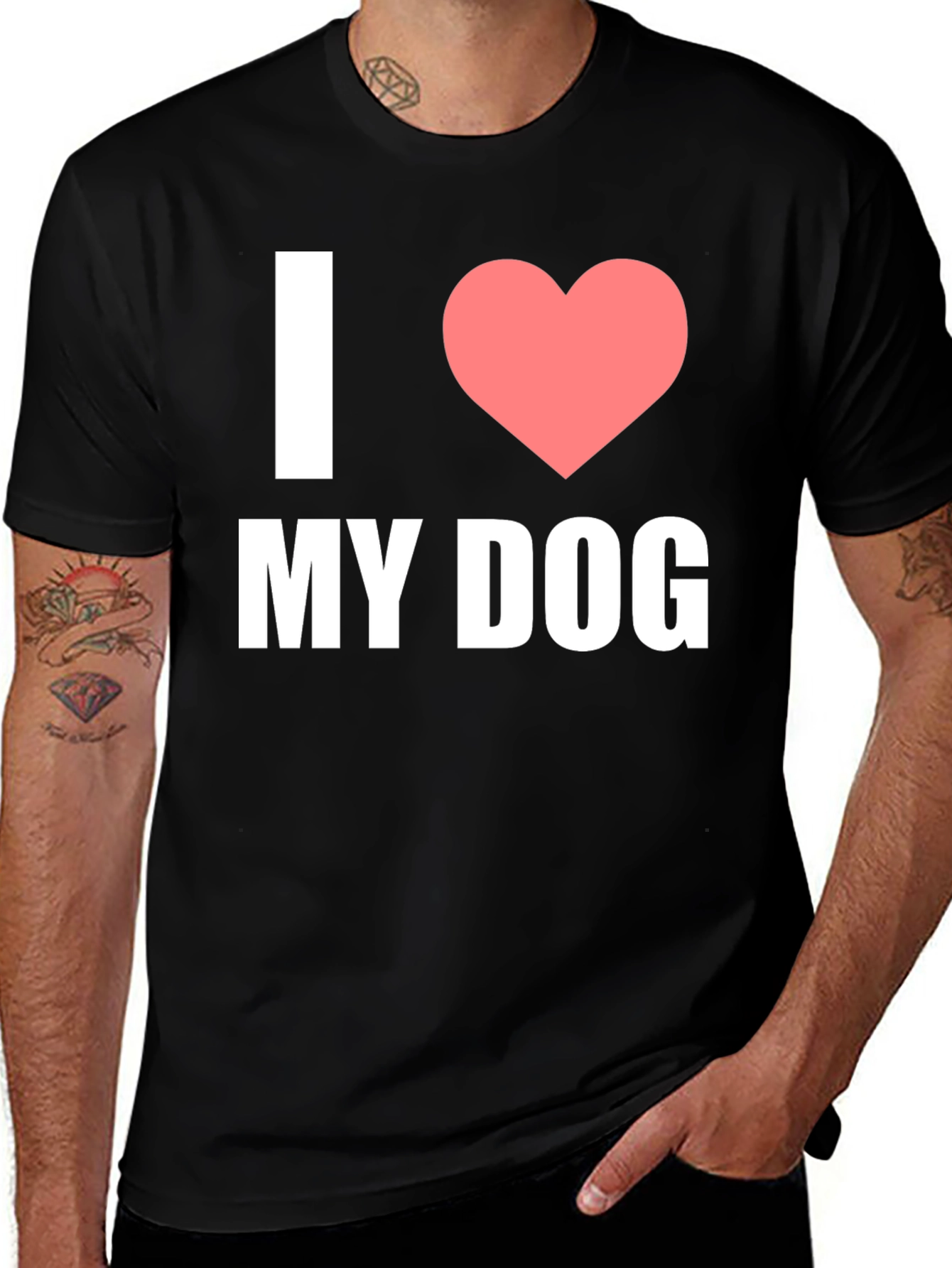 Variant 5 of I Heart My Dog Graphic Tee - Black