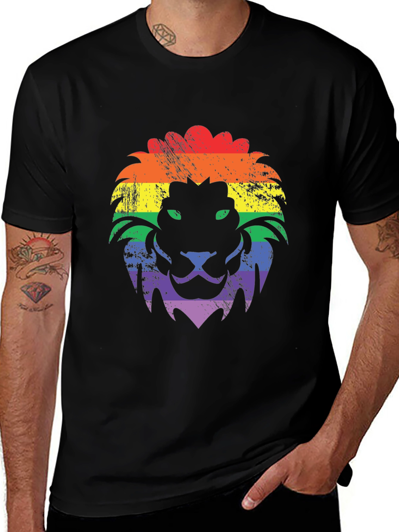 Variant 16 of Rainbow Lion Graphic Tee - Pride Shirt