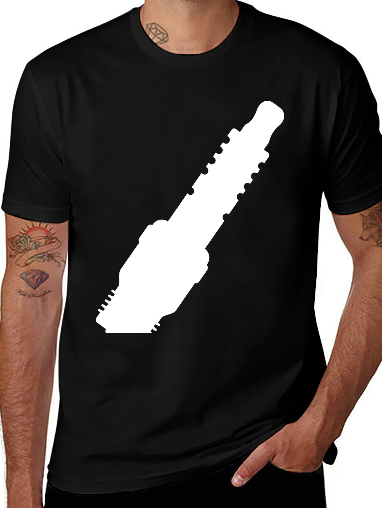 Variant 30 of Chainsaw Graphic Black T-Shirt - Cool Statement Tee