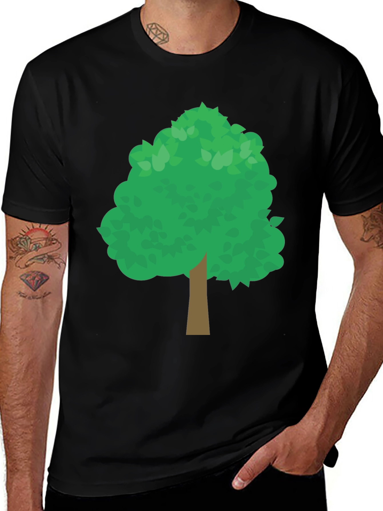 Variant 10 of Nature Tree Graphic Black Tee Shirt