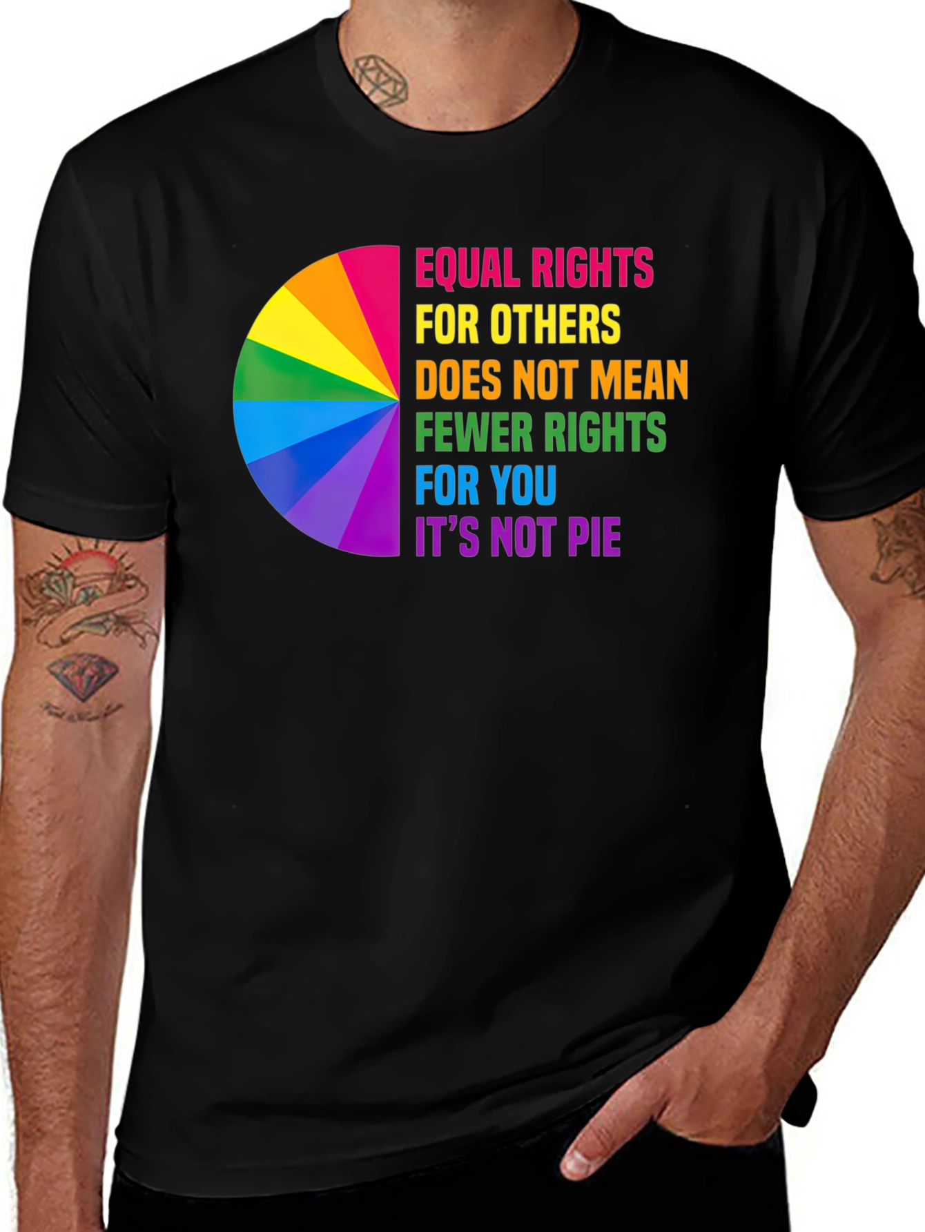 Variant 29 of Equal Rights Rainbow Pie Chart T-Shirt