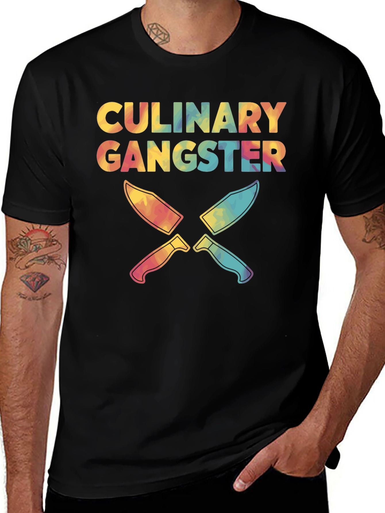 Black Culinary Gangster Tie Dye T-Shirt main image