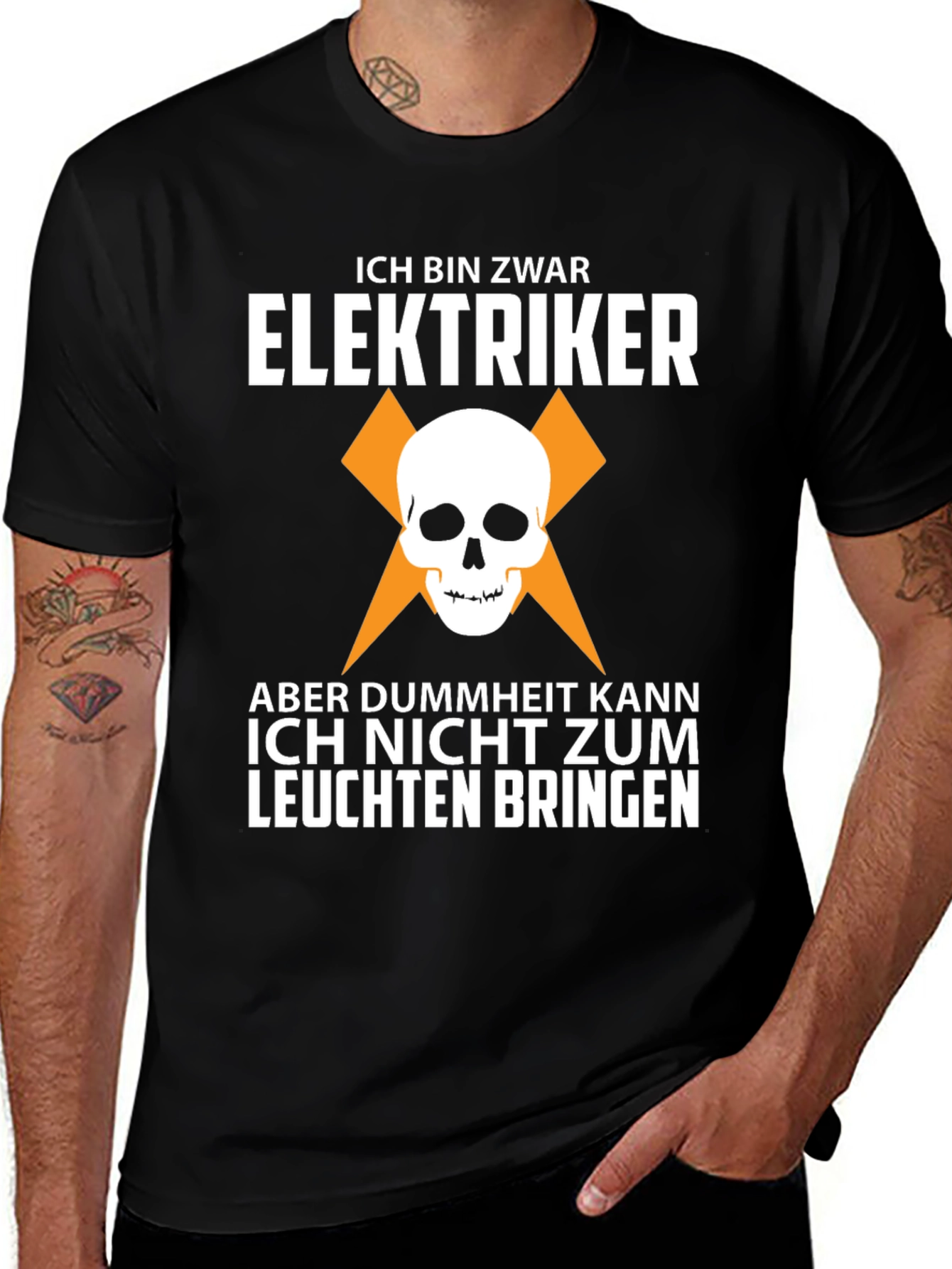 Variant 6 of Electrician Skull Humor Graphic Tee