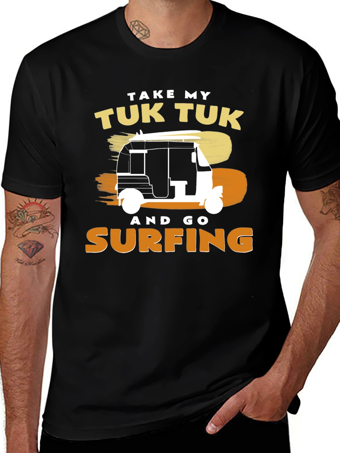 Variant 28 of Tuk Tuk Surfing Graphic Tee - Vacation Style