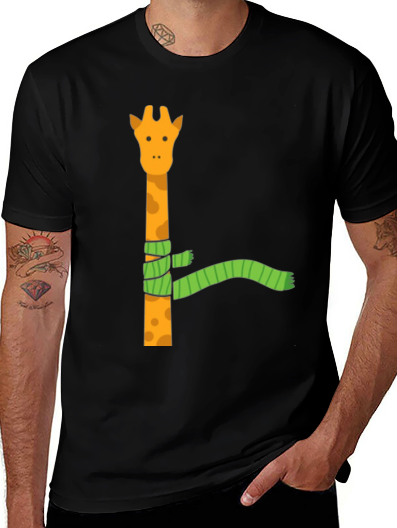 Variant 16 of Giraffe Scarf Graphic Tee - Funny Animal T-Shirt
