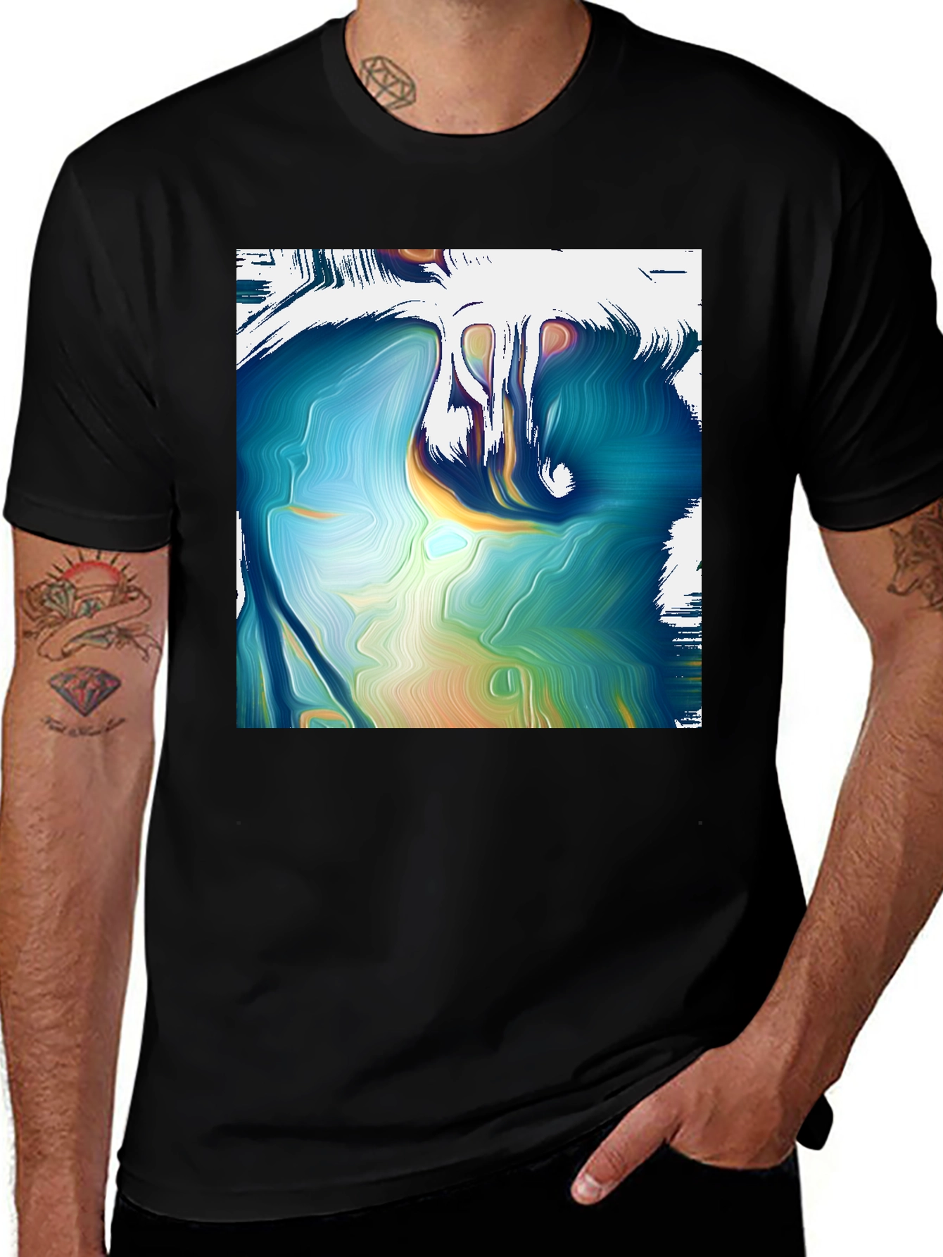 Variant 19 of Abstract Art Graphic Black T-Shirt