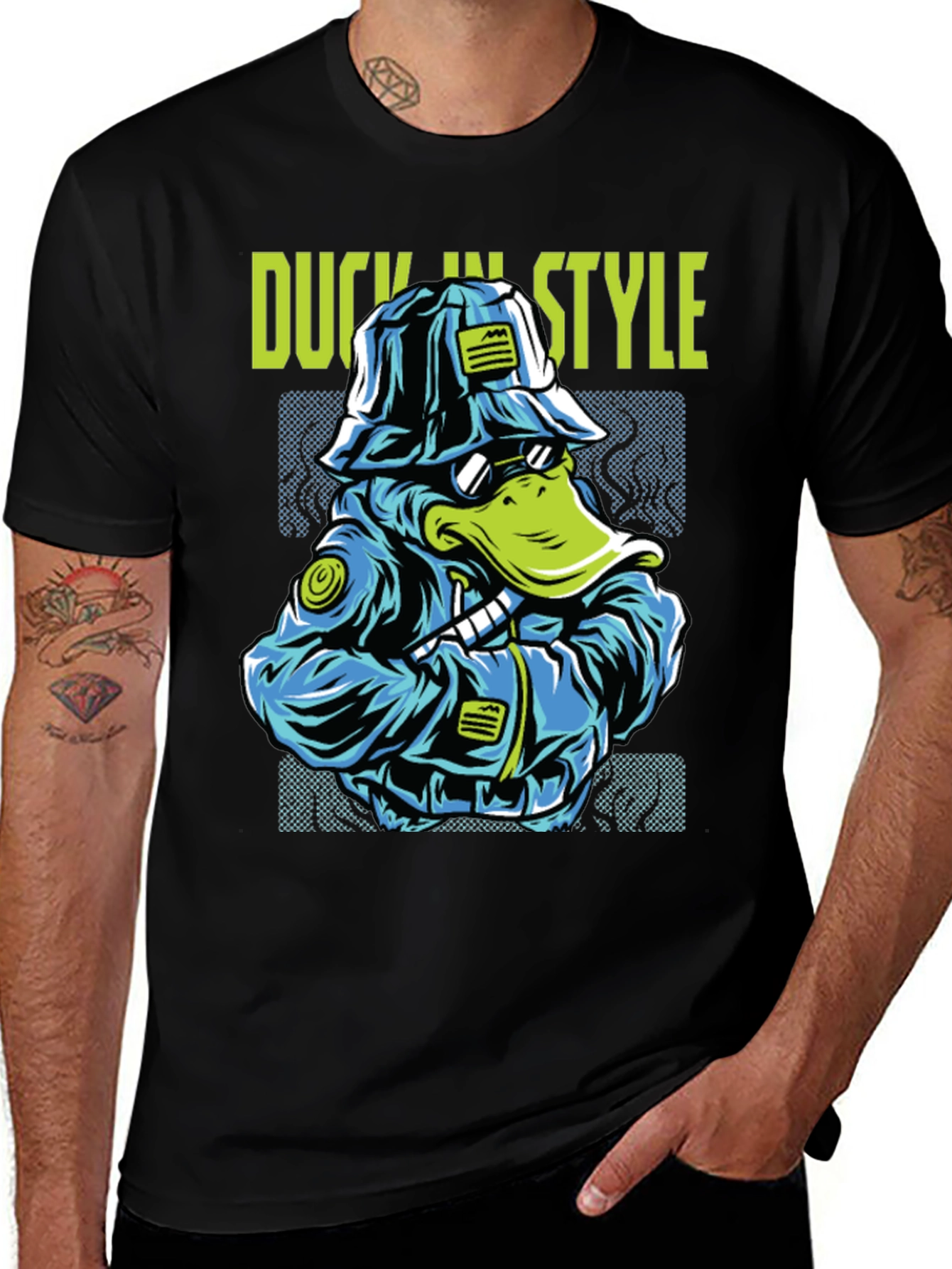 Variant 6 of Duck In Style Graphic T-Shirt - Cool Animal Design