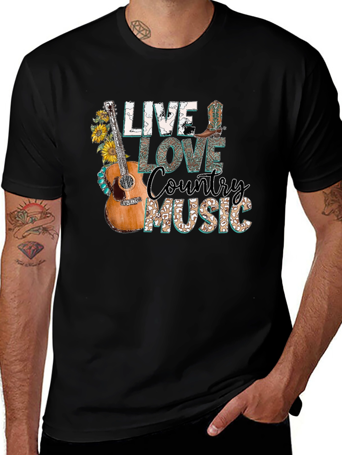 Variant 7 of Live Love Country Music Graphic Tee