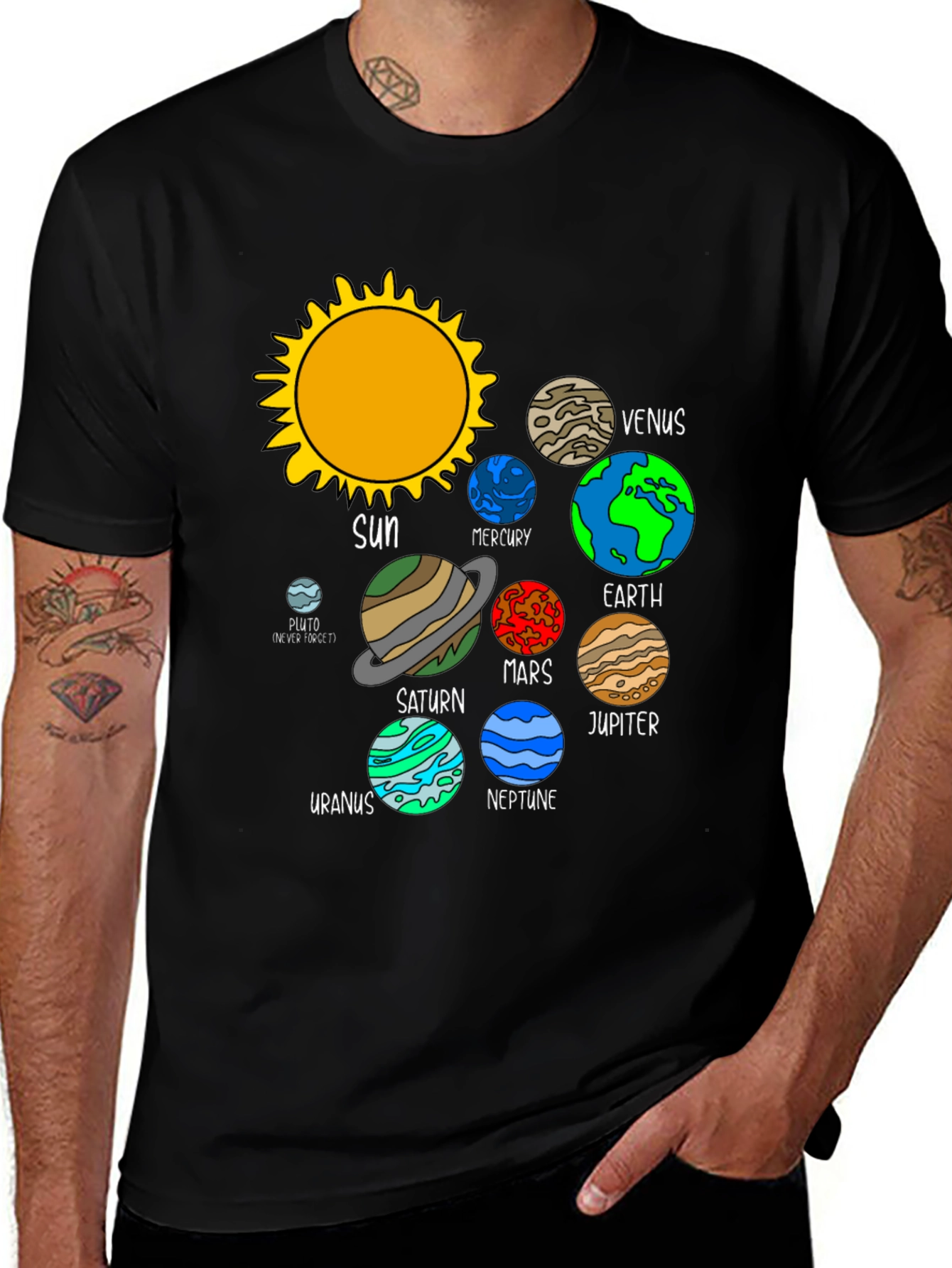 Variant 11 of Solar System Planets T-Shirt - Astronomy Graphic Tee