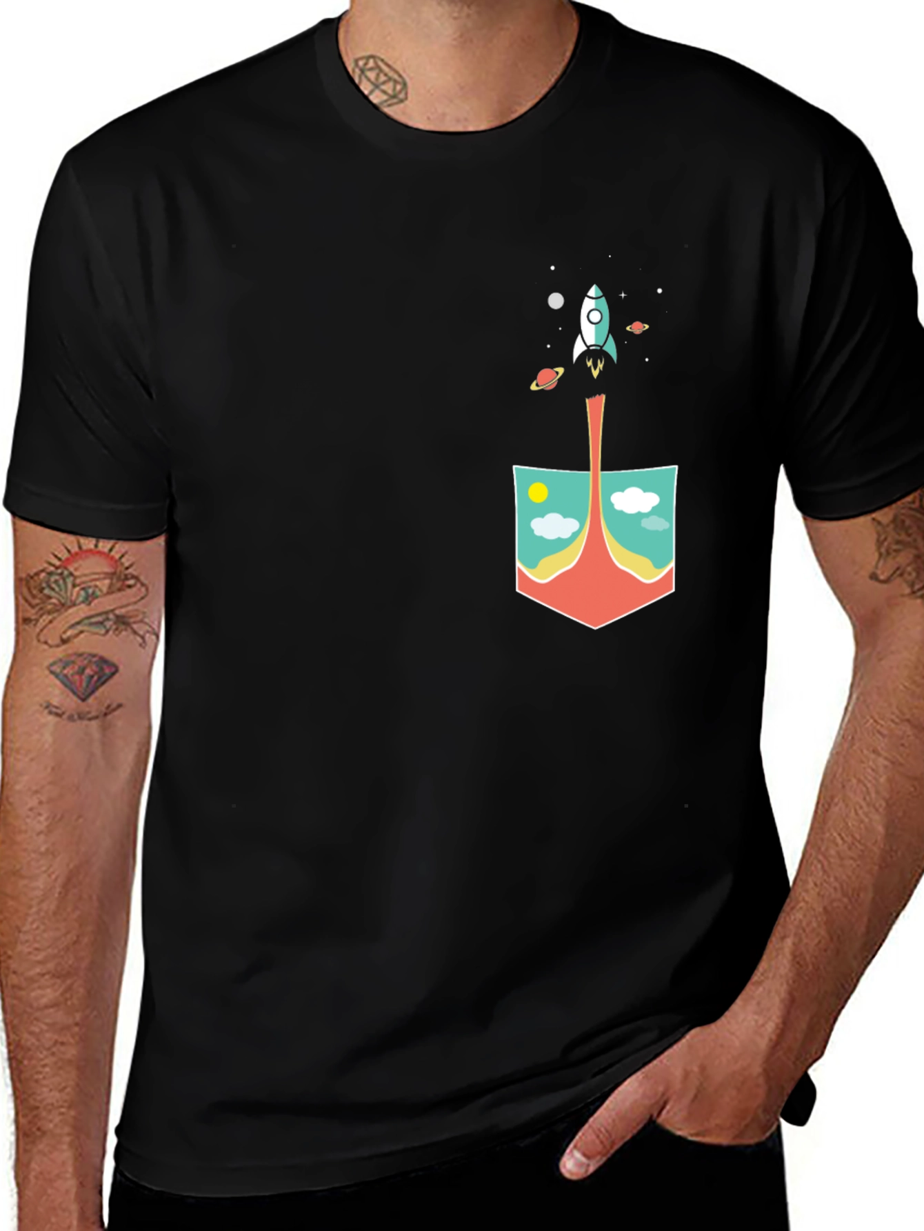 Variant 24 of Rocket Pocket T-Shirt - Space Adventure Tee