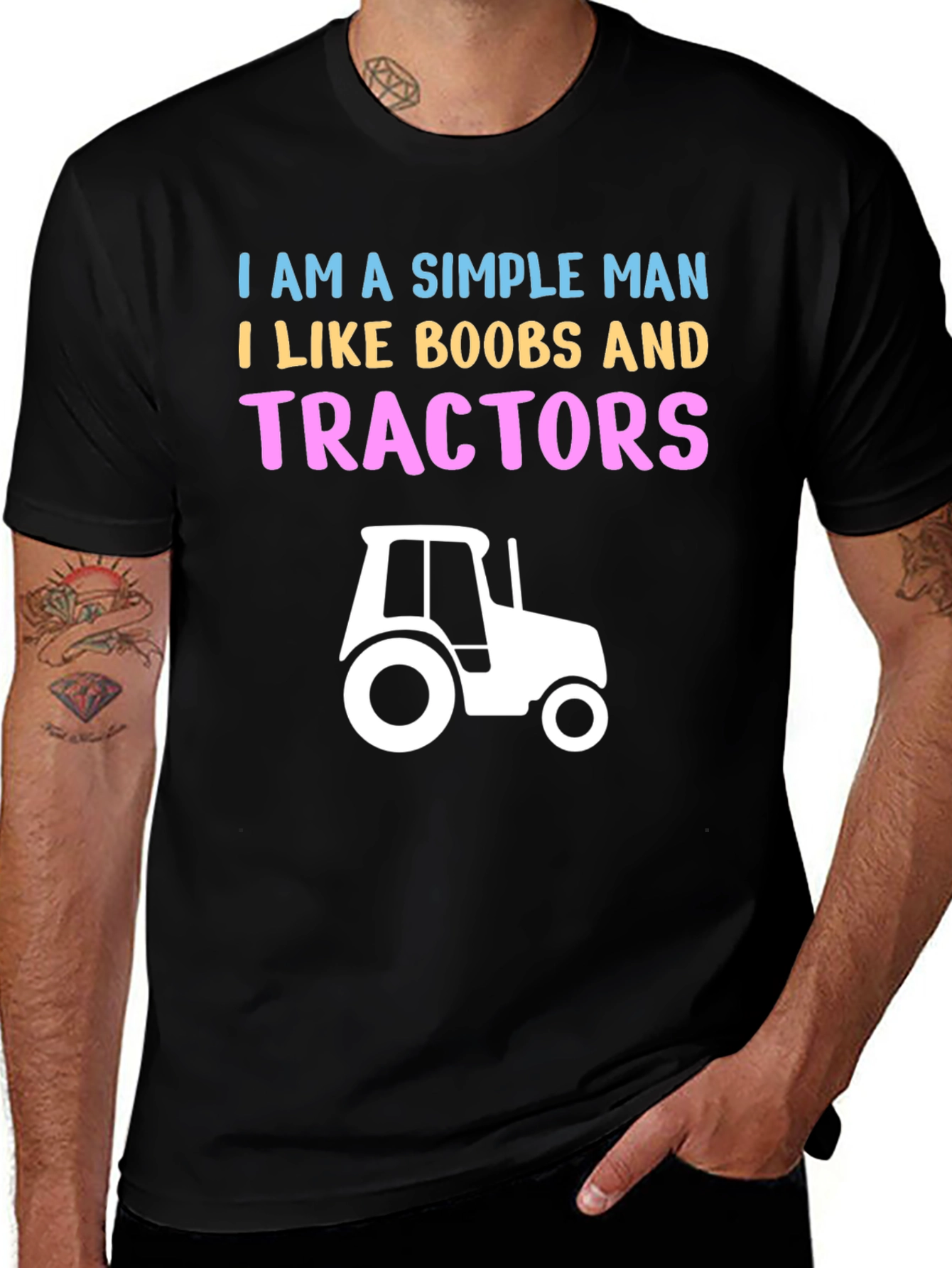 Variant 28 of Simple Man Boobs and Tractors Graphic T-Shirt
