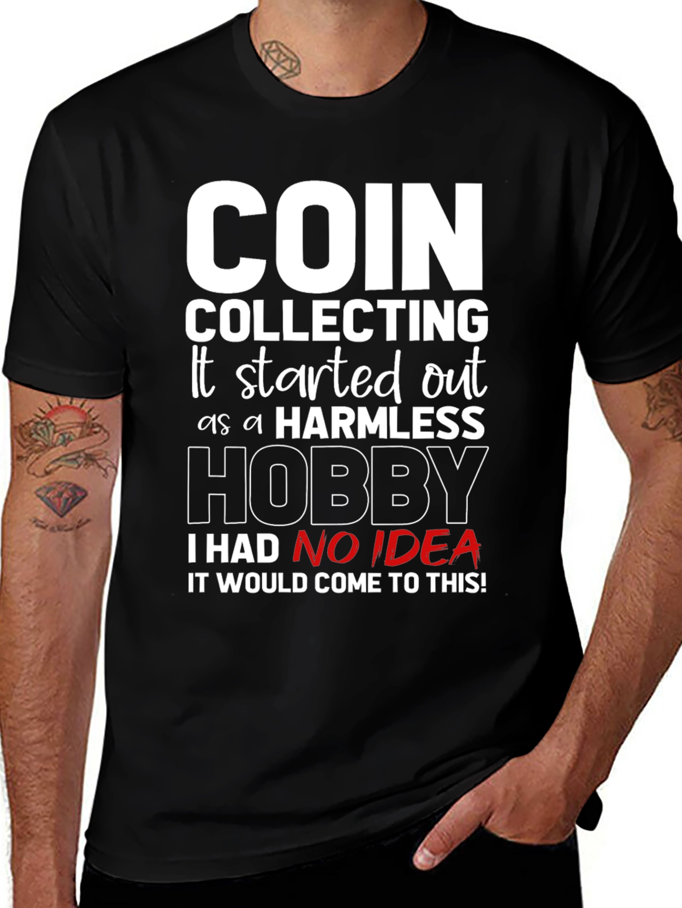 Black Coin Collecting Hobby Tee - Humorous Collectors Shirt main image
