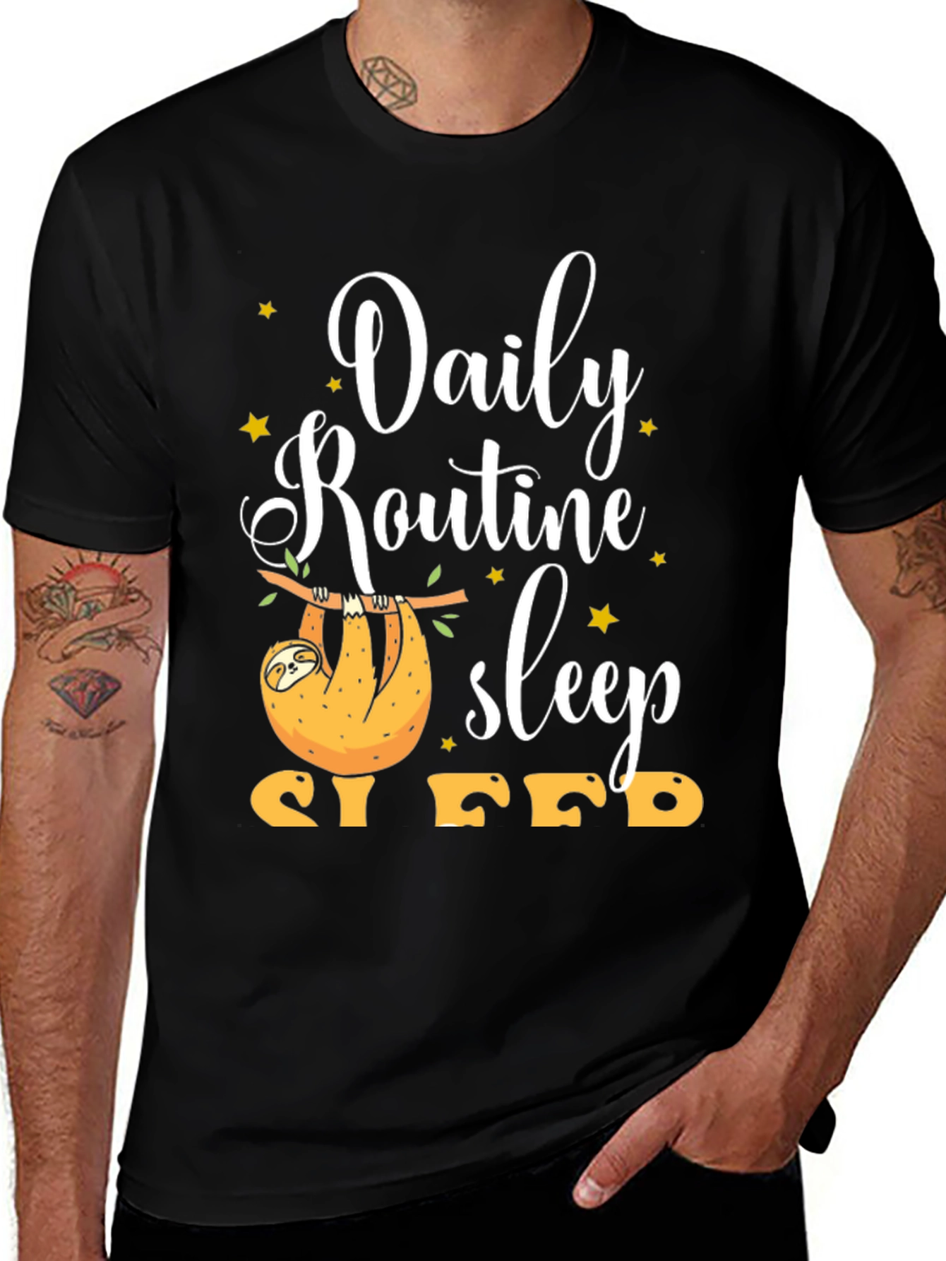 Variant 28 of Sloth Daily Routine T-Shirt - Sleep Repeat