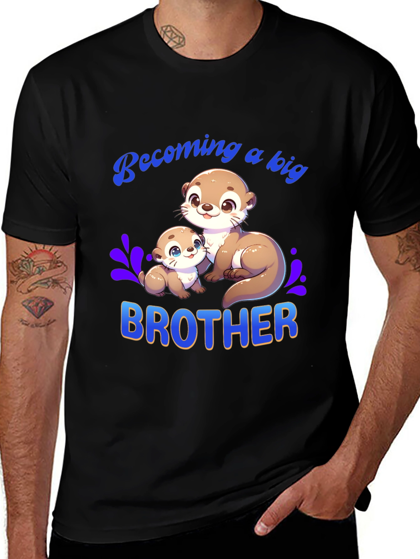 Becoming a Big Brother Otter Graphic Tee
