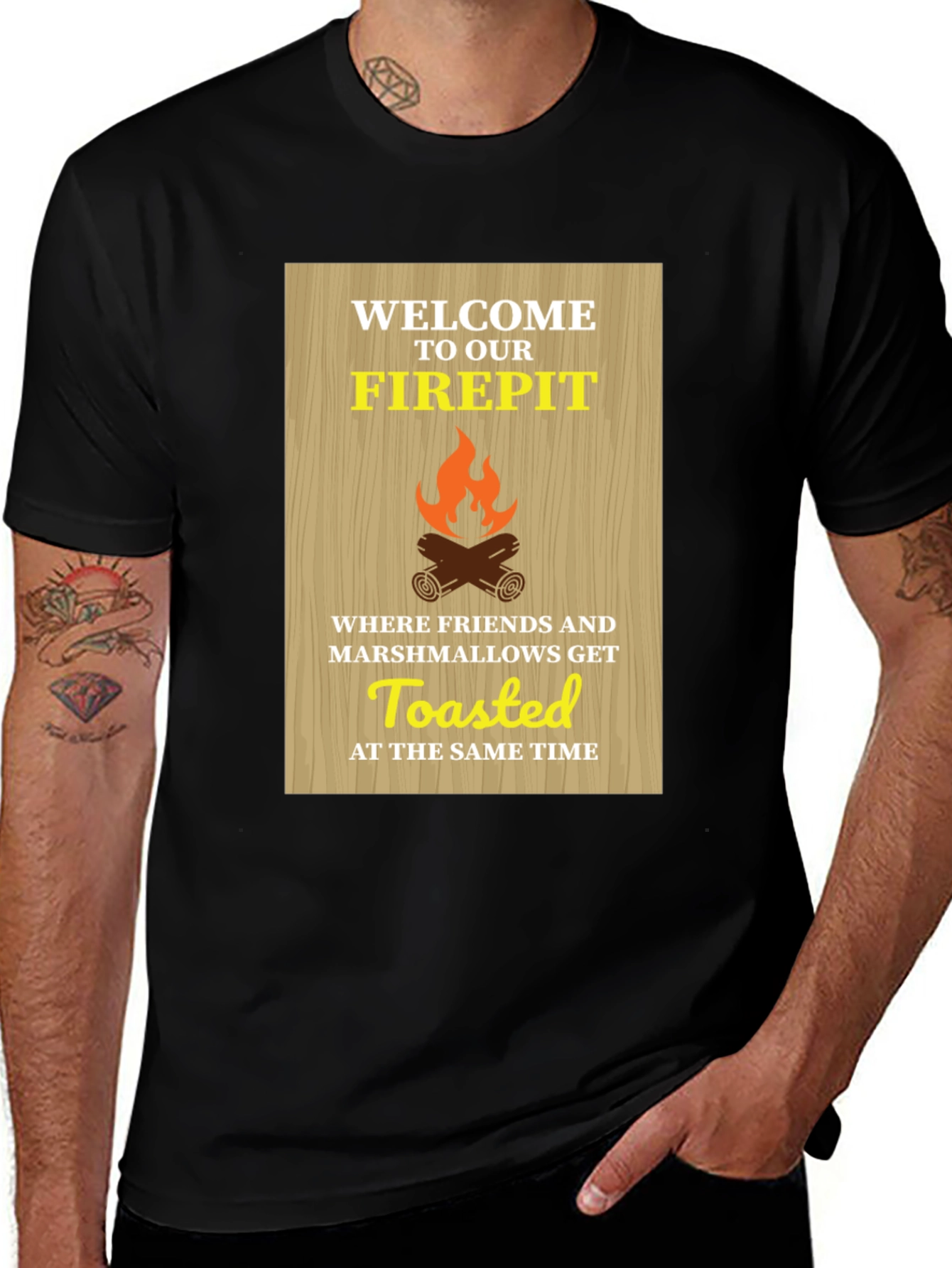 Welcome to Our Firepit T-Shirt - Marshmallow Toasting Apparel