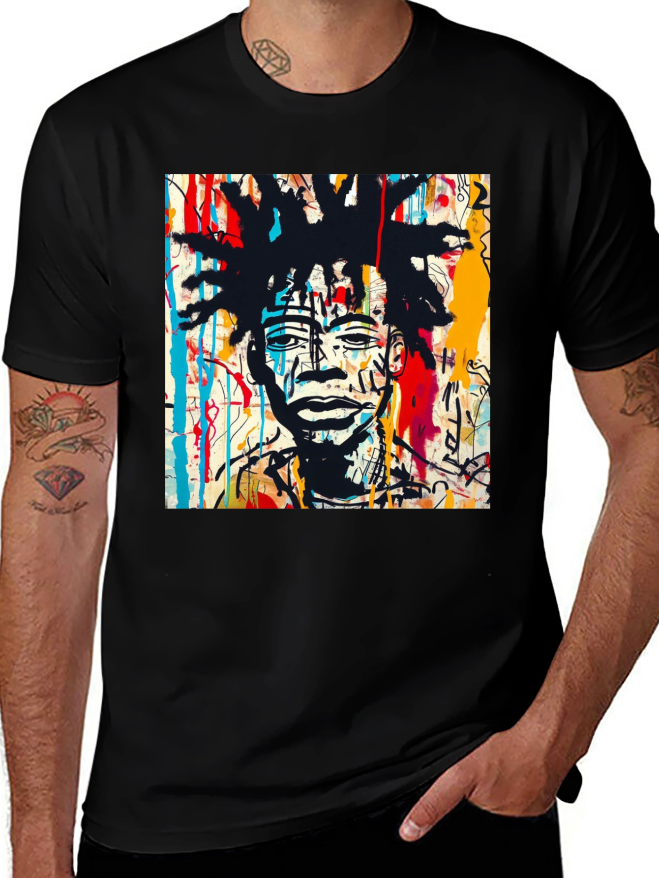 Variant 4 of Basquiat Inspired Graphic T-Shirt - Abstract Art Tee
