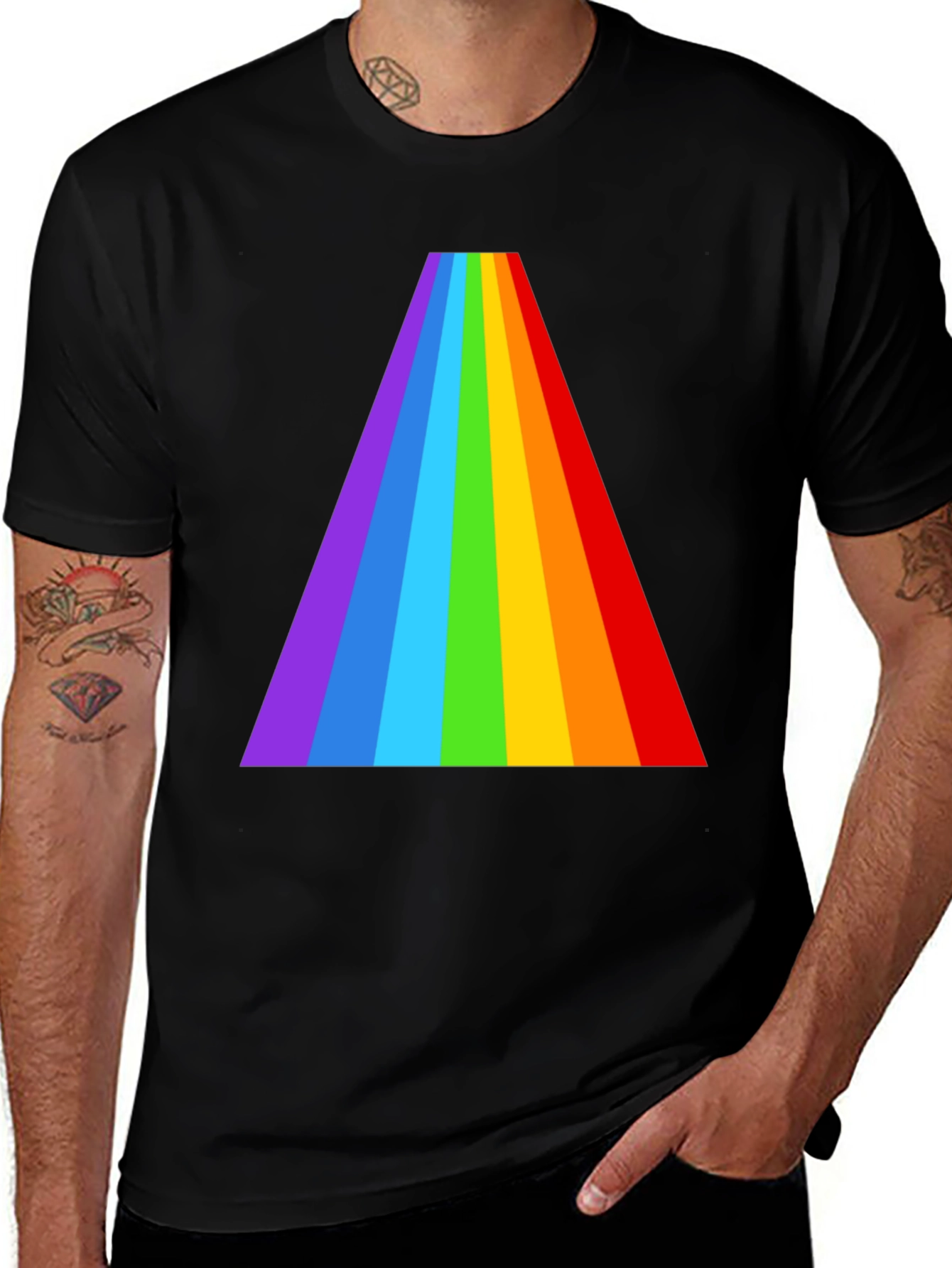 Variant 16 of Rainbow Prism Graphic Tee - Bold & Bright
