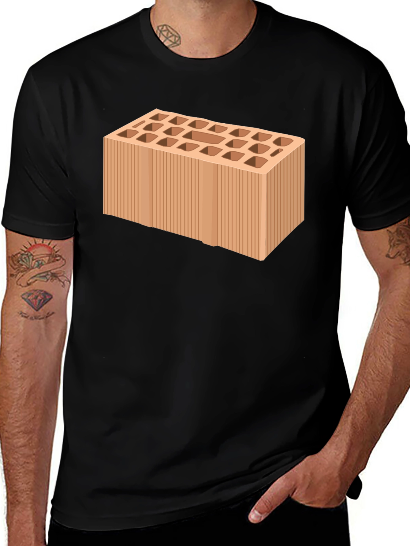 Variant 25 of Brick Pattern T-Shirt - Construction Humor Tee