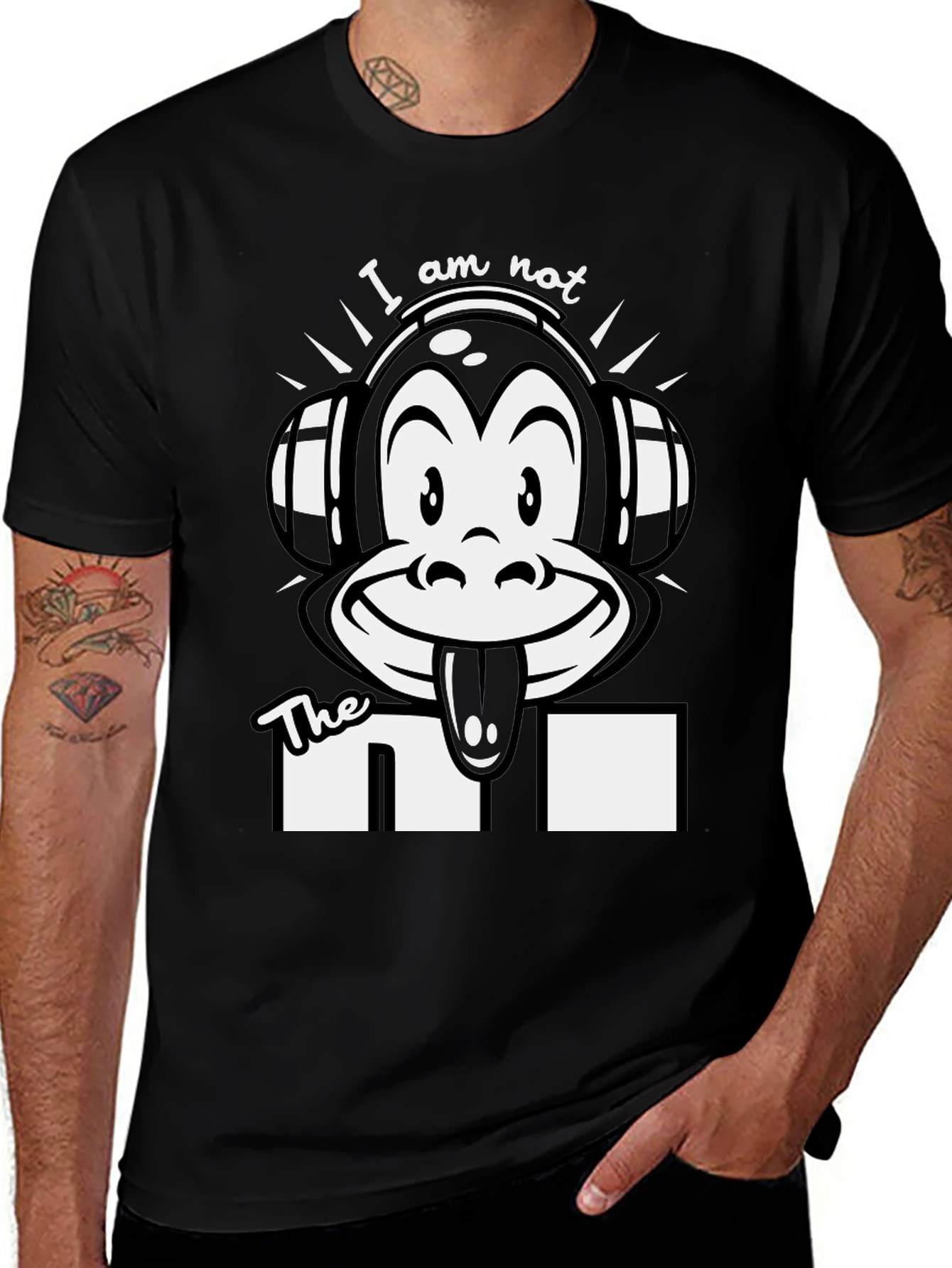 Variant 5 of I am Not The Monkey T-Shirt - Black Graphic Tee