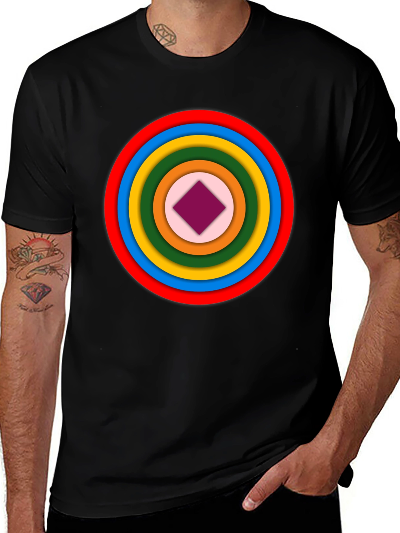 Variant 14 of Geometric Circle Graphic Tee - Modern Style