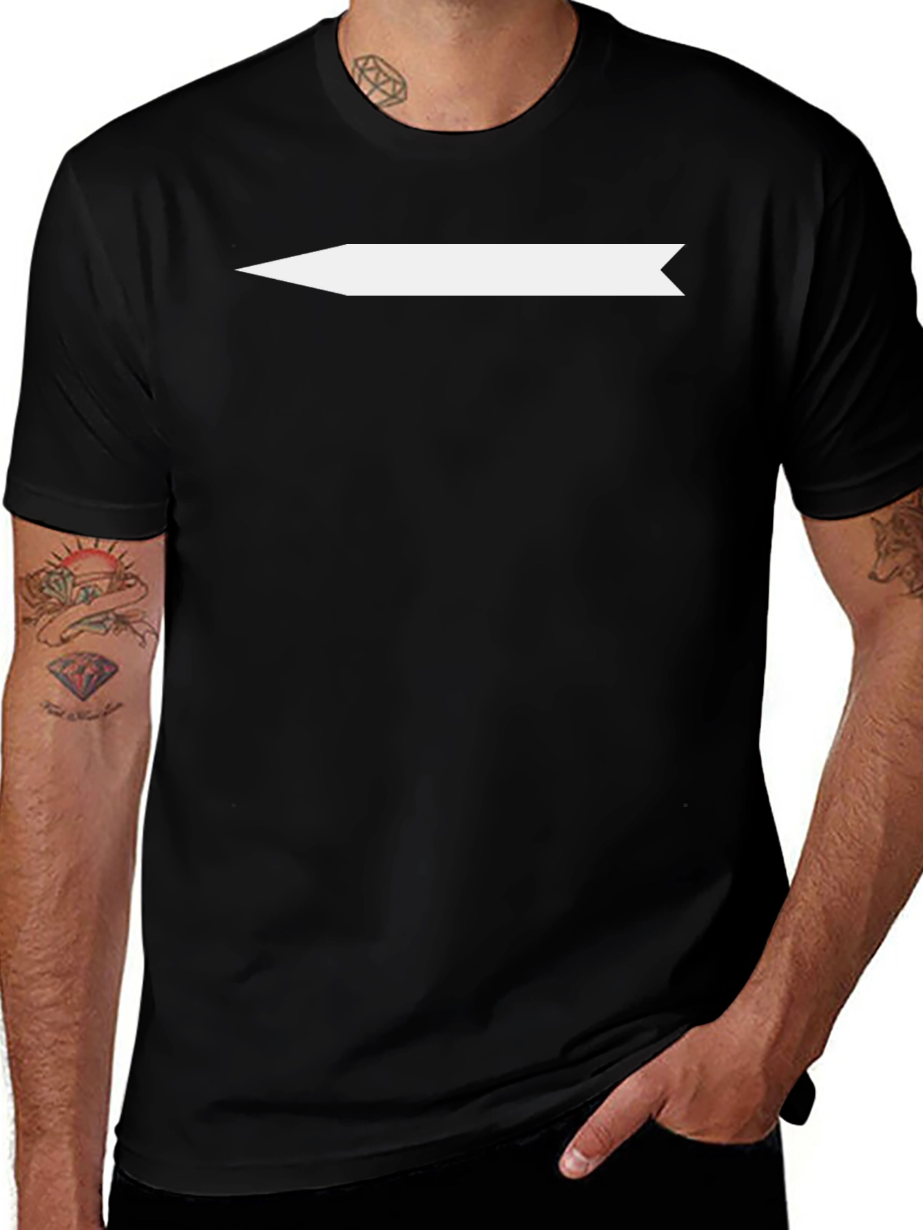 Variant 27 of Modern Arrow Tee - Black Cotton Blend