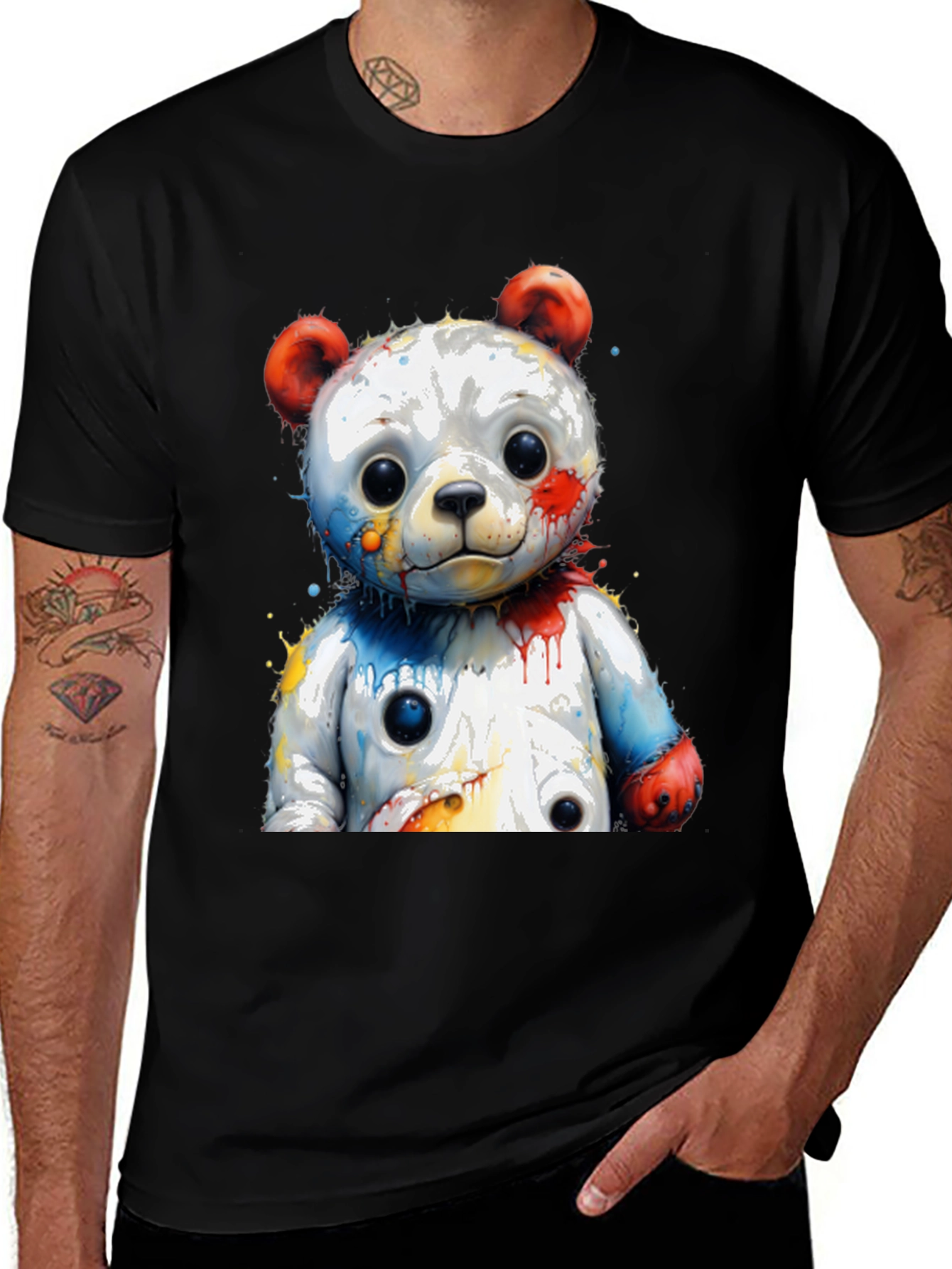 Variant 16 of Paint Splatter Teddy Bear T-Shirt
