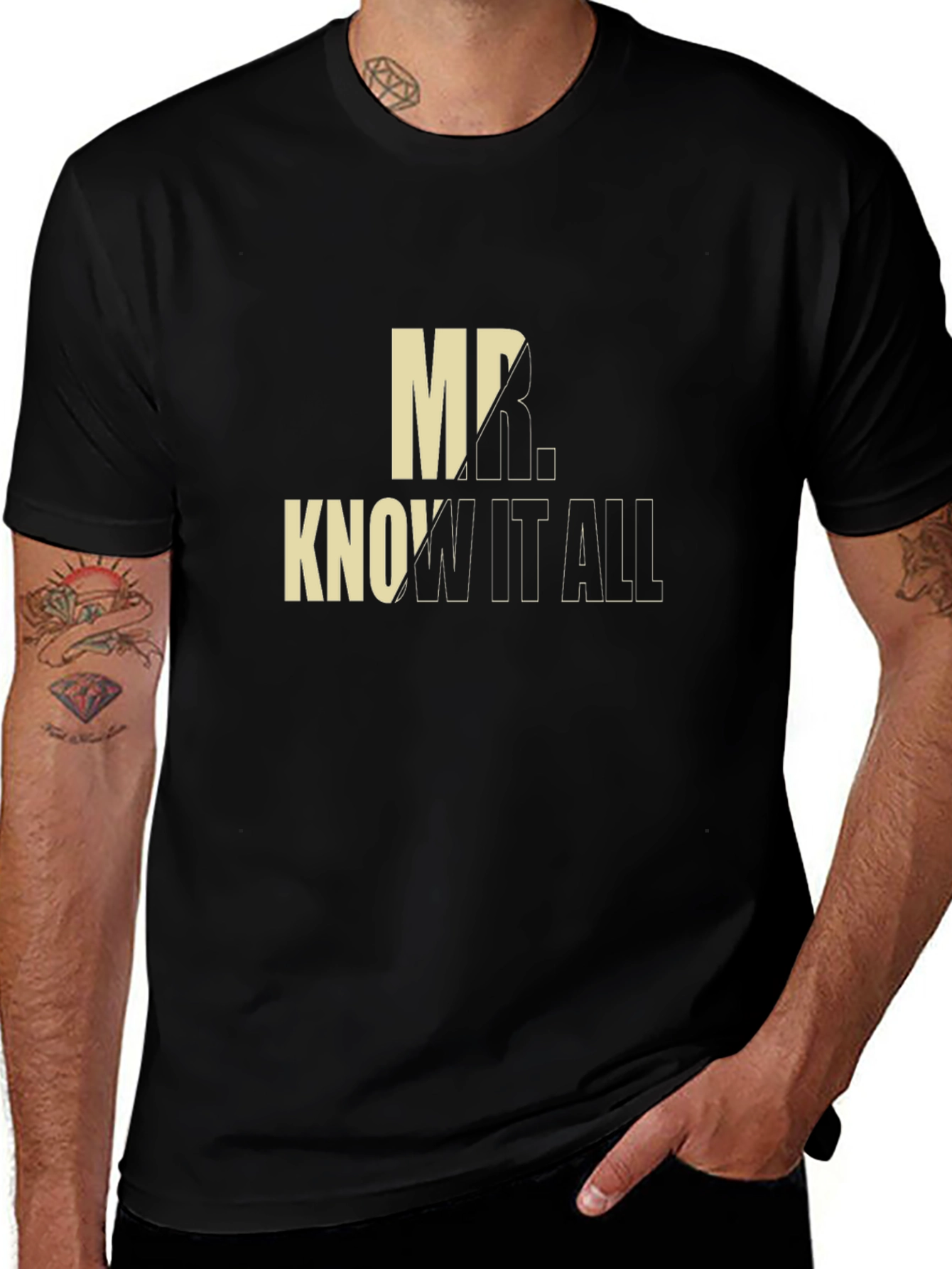 Variant 9 of Mr. Know-It-All Black Graphic Tee