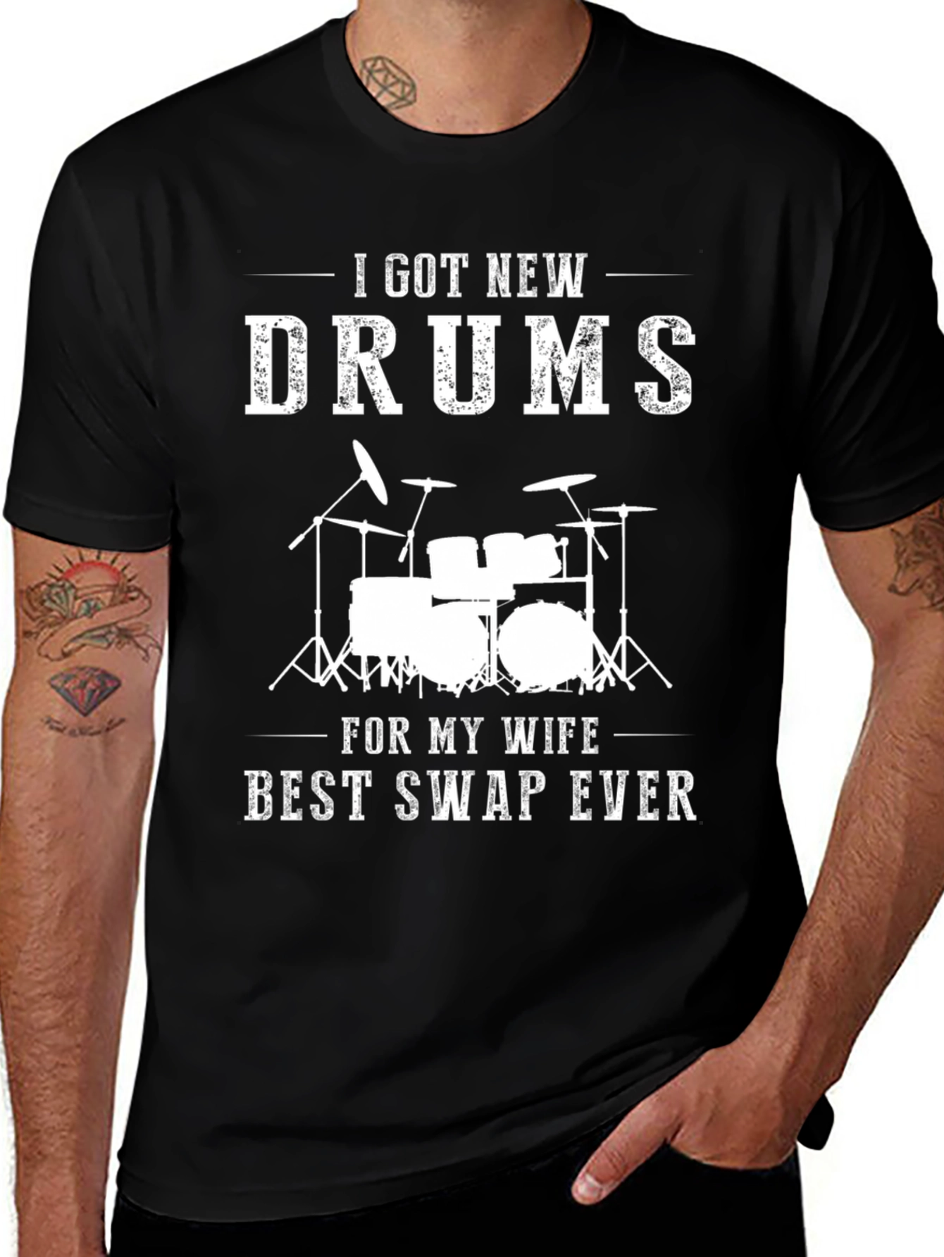 Variant 7 of I Got New Drums Best Swap Ever Black T-Shirt