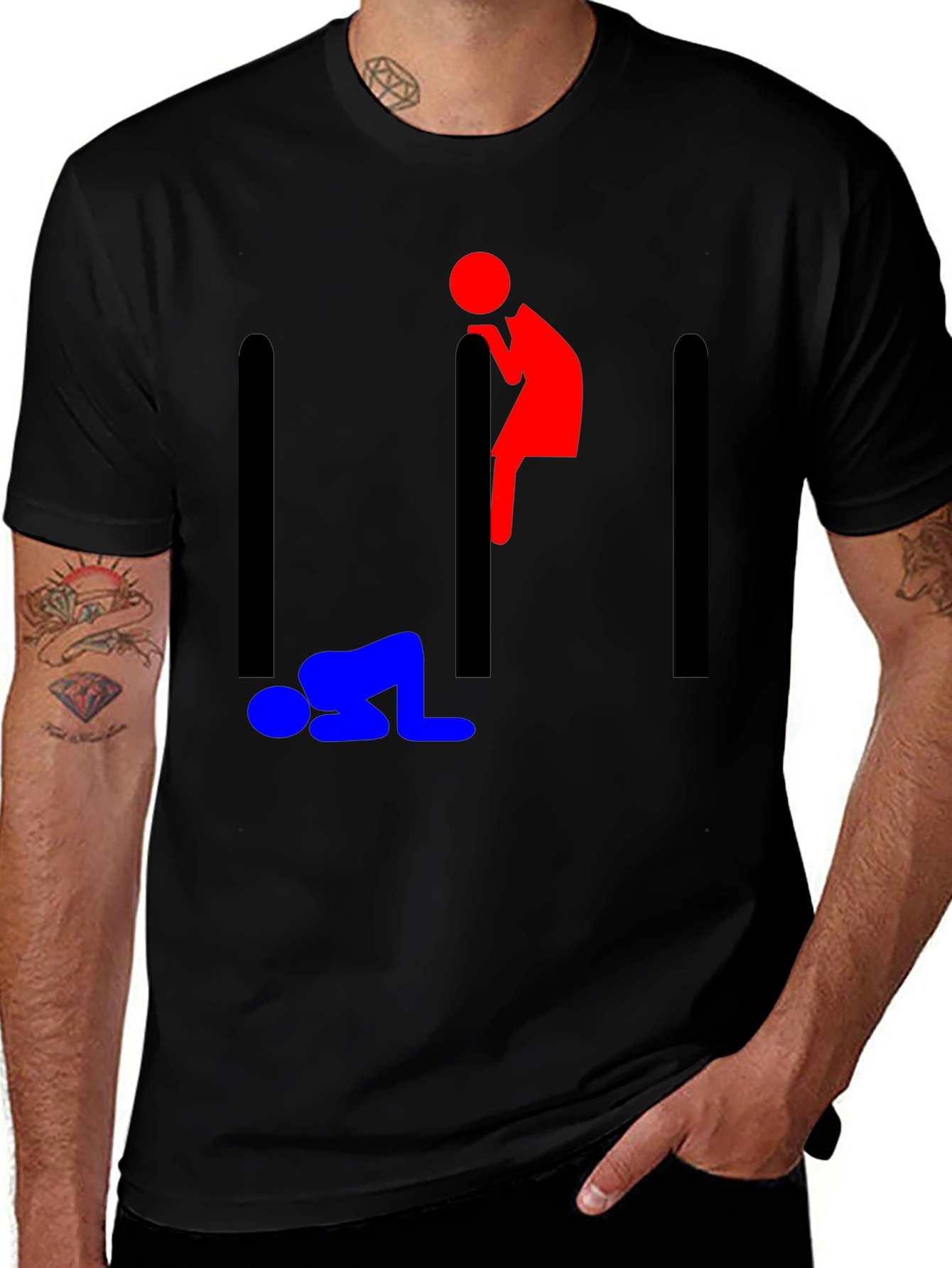 Variant 25 of Stick Figure Prison Humor Graphic Tee