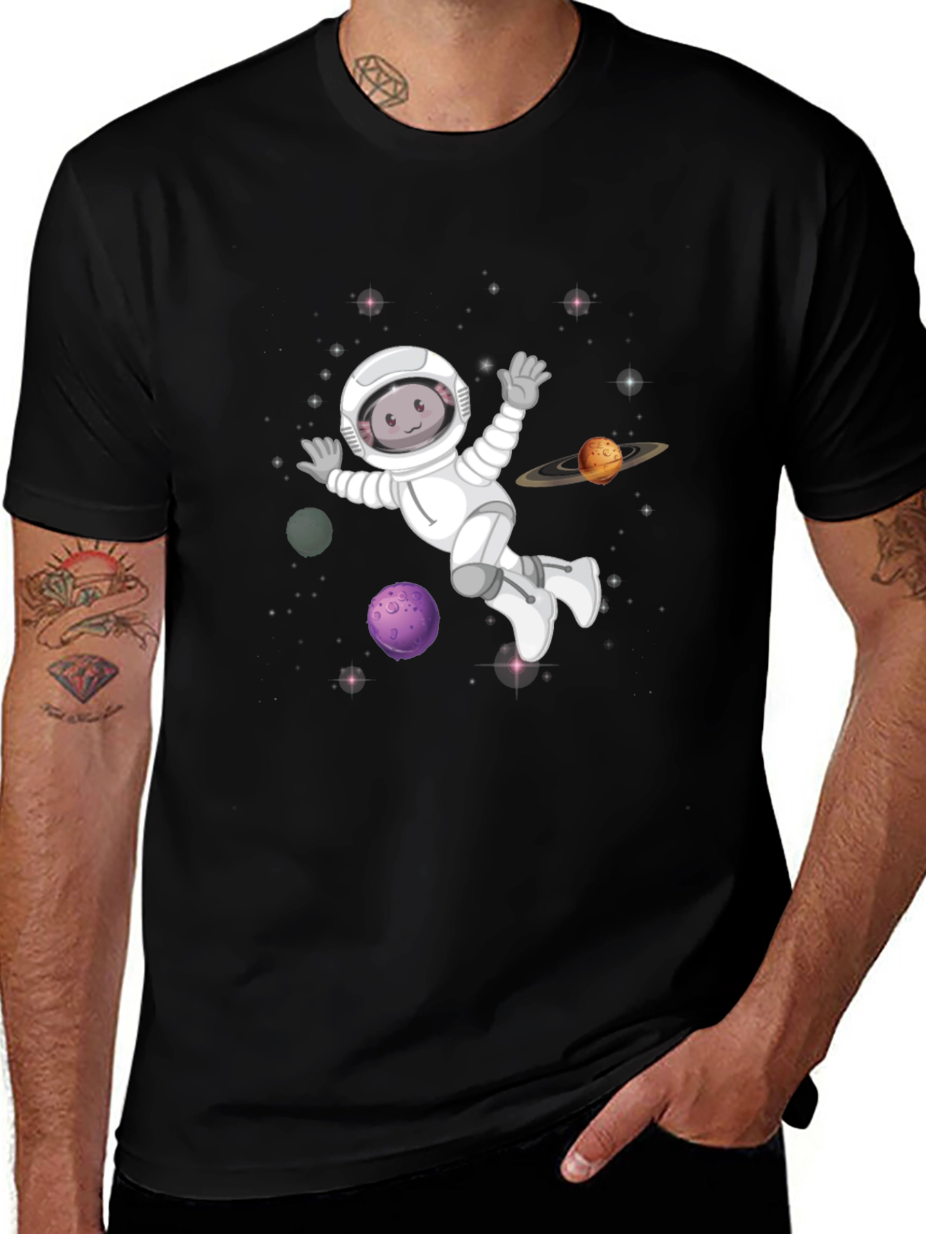 Variant 2 of Astronaut Bear Graphic T-Shirt