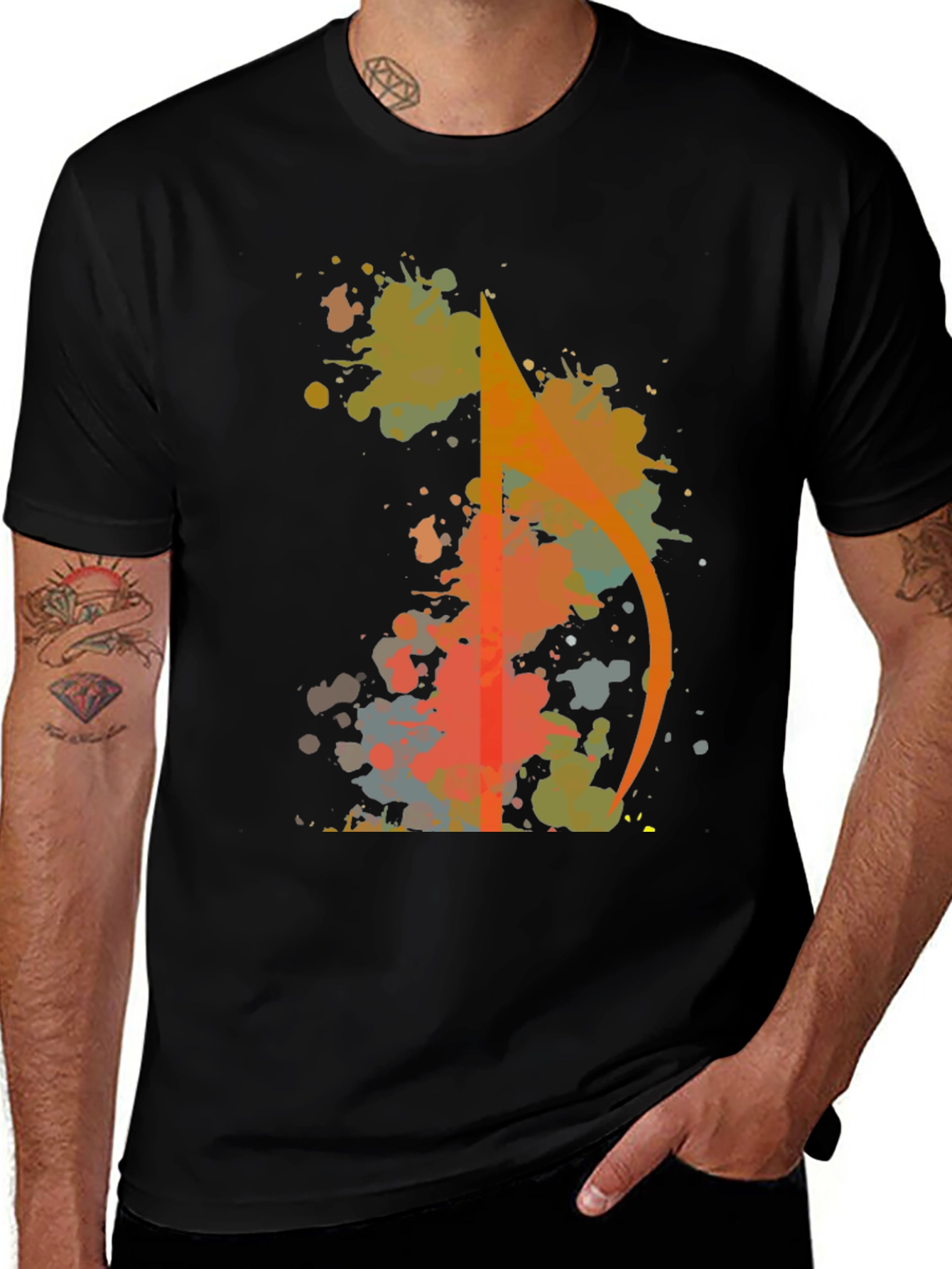 Variant 7 of Abstract Arrow Splatter Graphic Tee