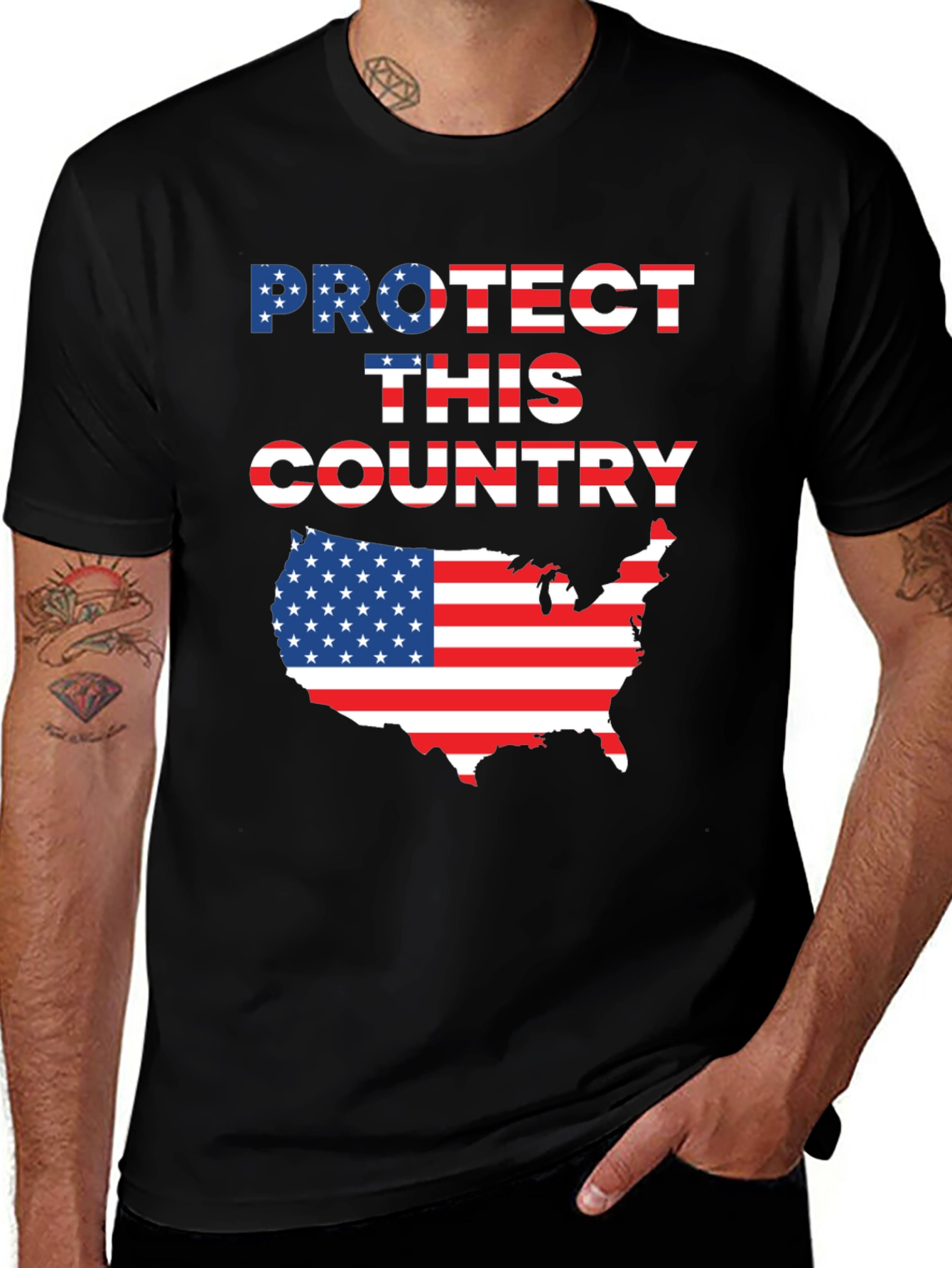 Variant 30 of Protect This Country USA Flag T-Shirt