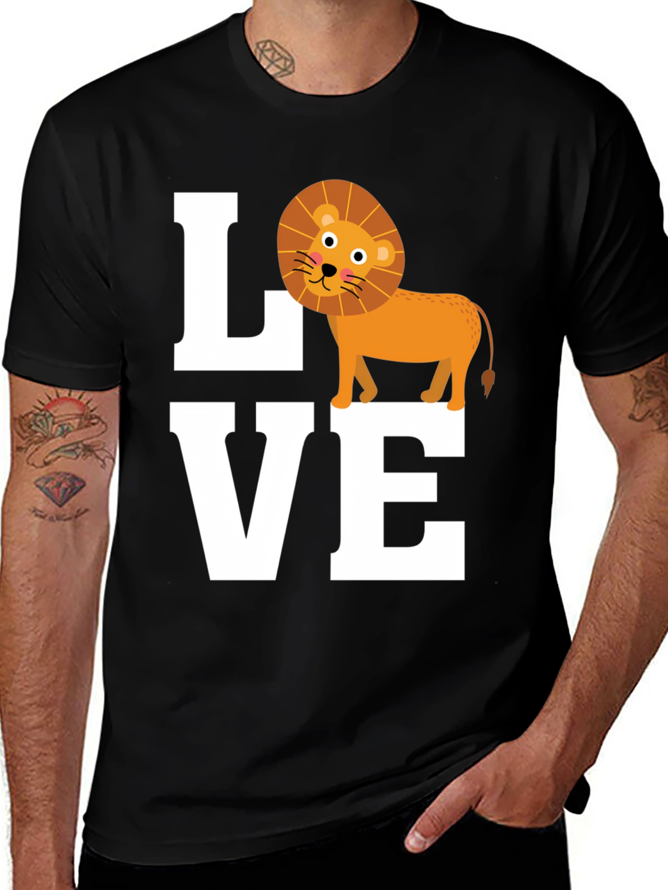 Variant 28 of Love Lion Graphic Tee - Cute Animal T-Shirt