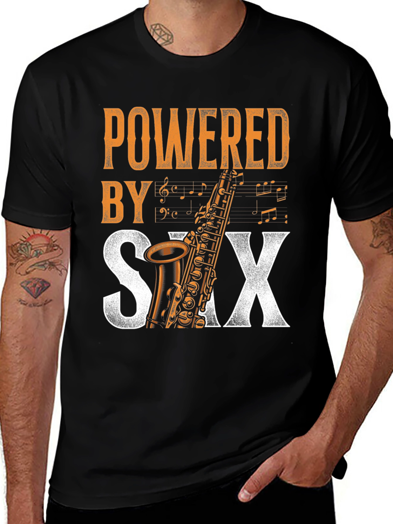 Variant 20 of Powered by Saxophone T-Shirt