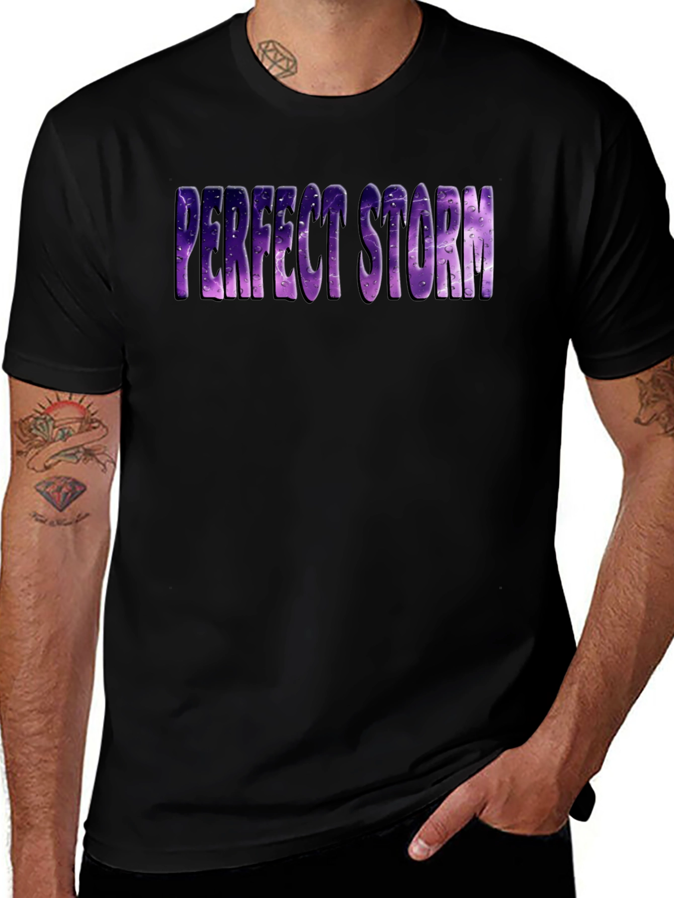 Variant 3 of Perfect Storm Graphic Tee - Black Cotton T-Shirt