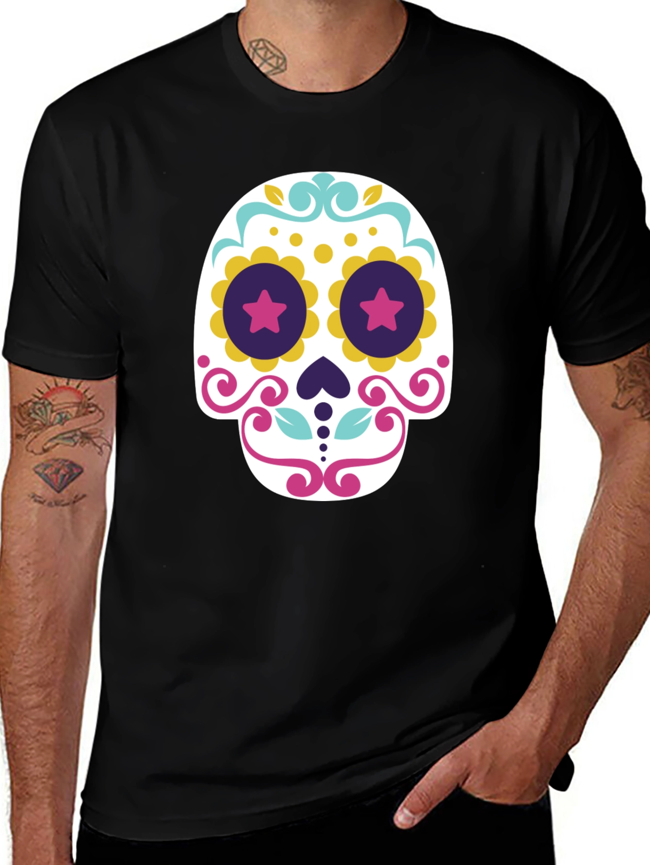 Day of the Dead Sugar Skull T-Shirt - Black