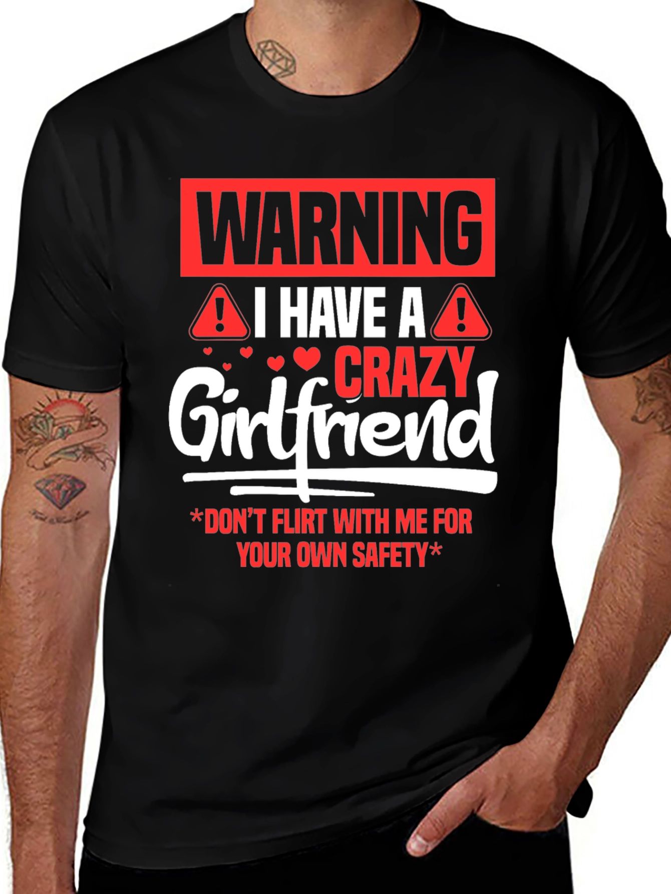 Variant 18 of Warning Crazy Girlfriend Graphic Tee