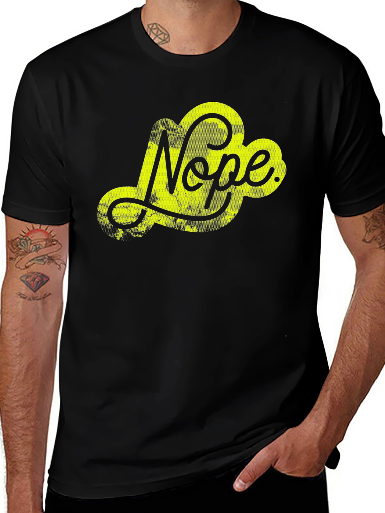 Variant 14 of Nope Graphic Tee - Relaxed Fit Black T-Shirt