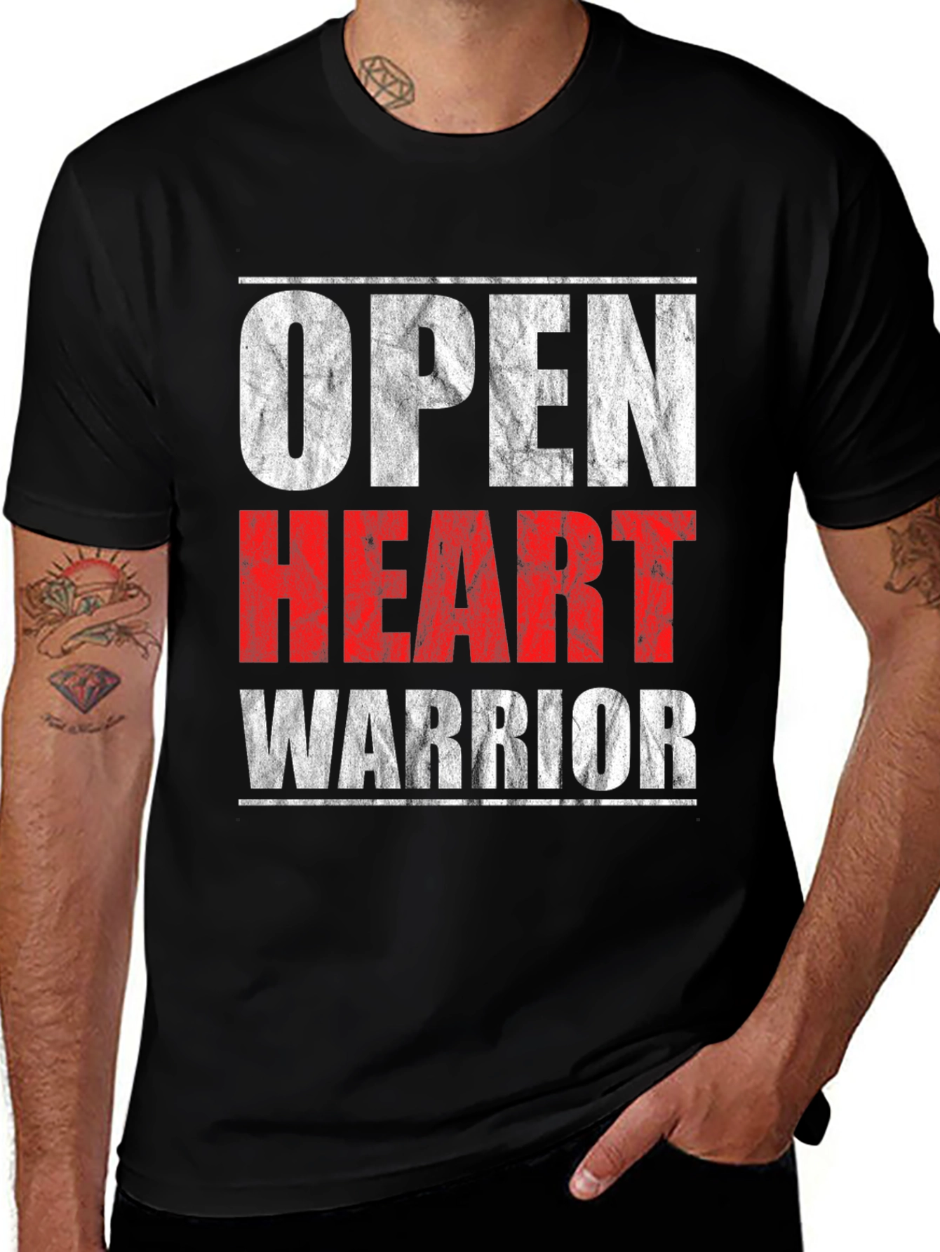 Open Heart Warrior Graphic Tee - Inspirational T-Shirt