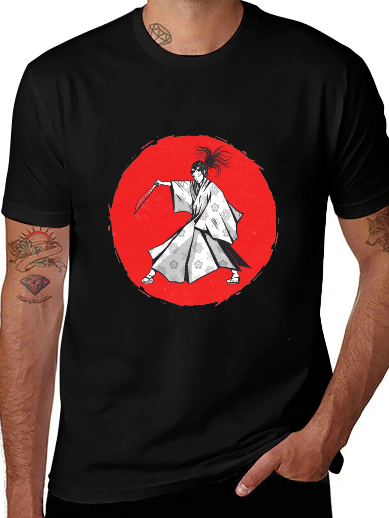 Variant 15 of Samurai Red Sun Graphic Tee
