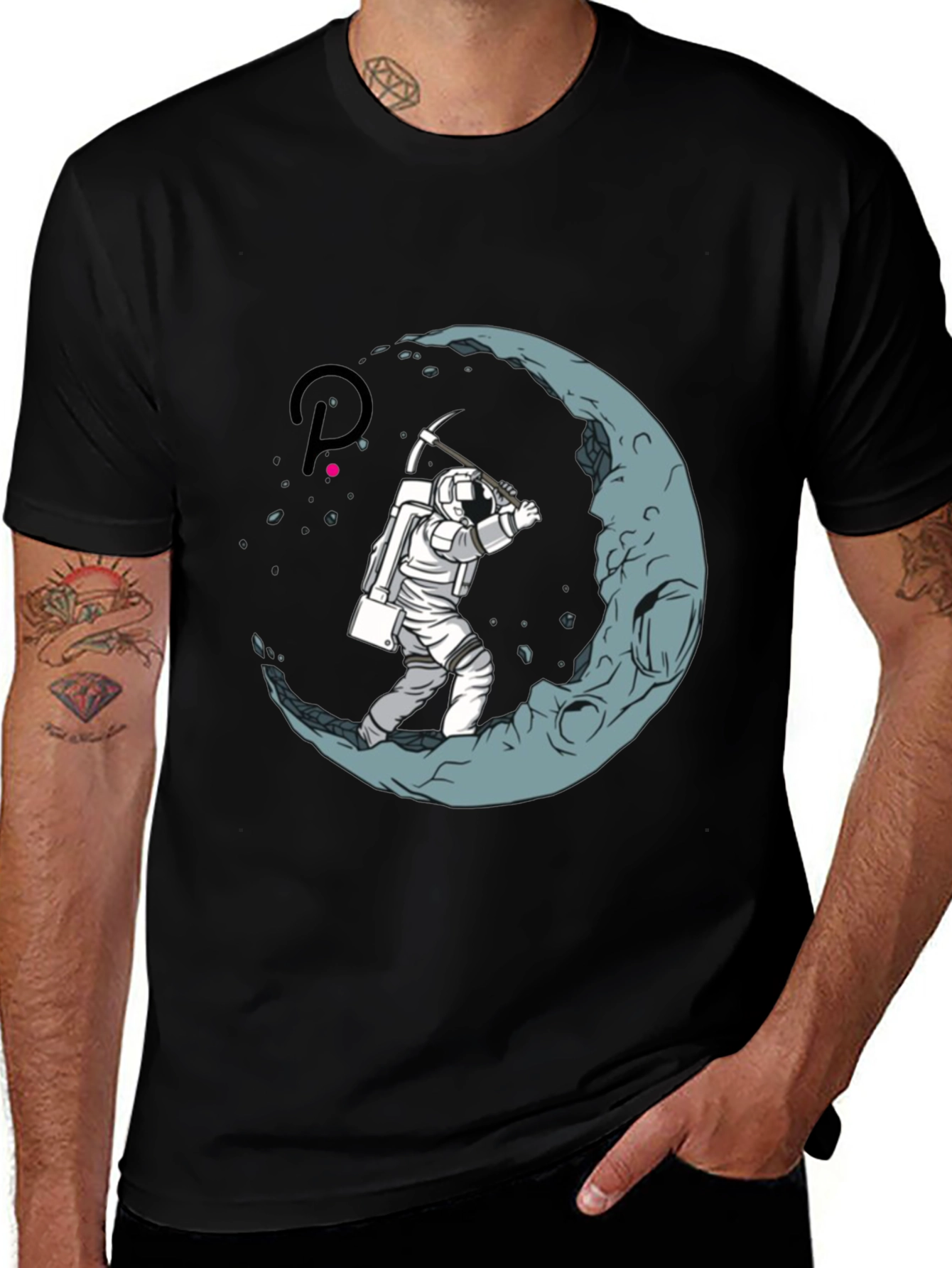 Variant 24 of Astronaut Moon Mining Black T-Shirt