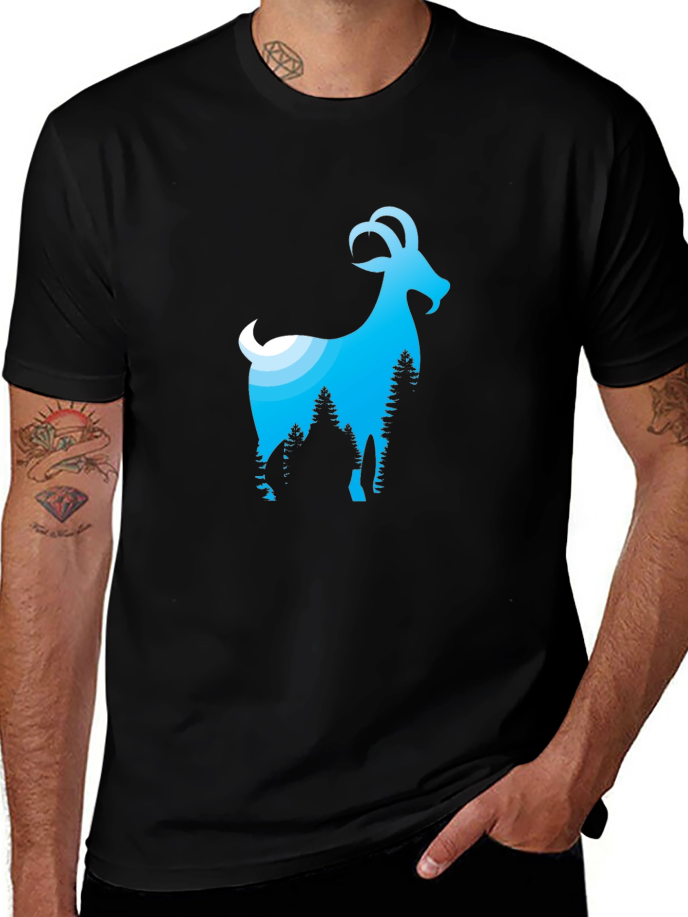 Variant 10 of Mountain Goat Silhouette T-Shirt - Nature Graphic Tee