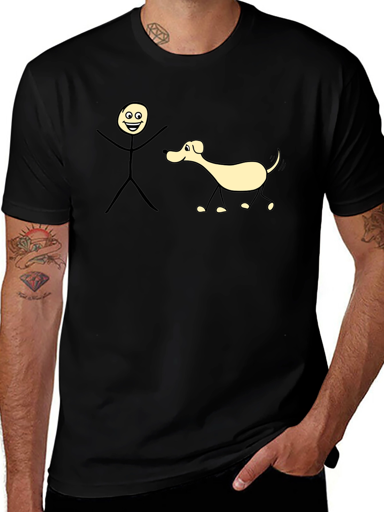 Variant 7 of Funny Stick Figure Dog T-Shirt