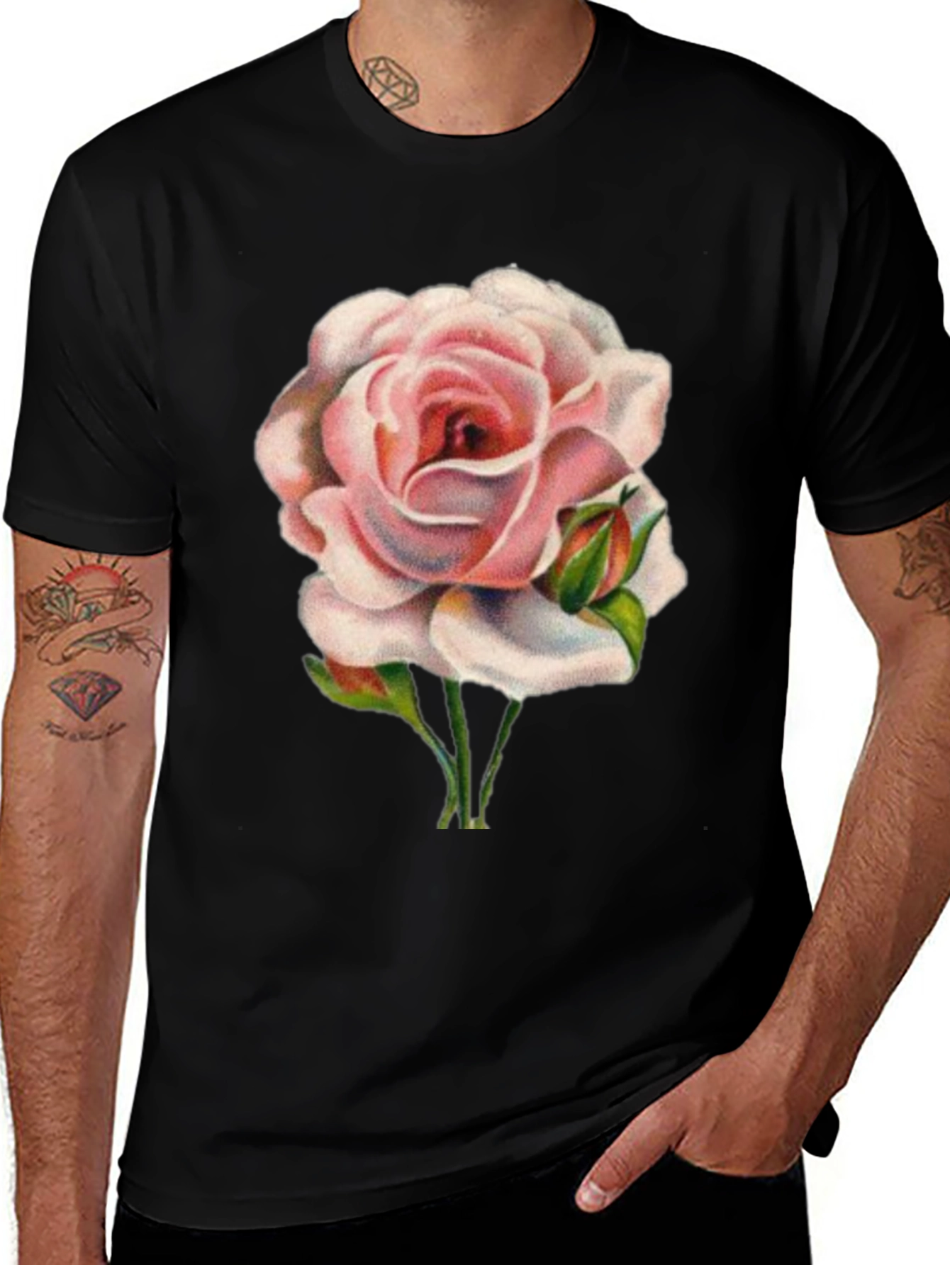 Variant 11 of Vintage Rose Graphic Tee - Classic Comfort