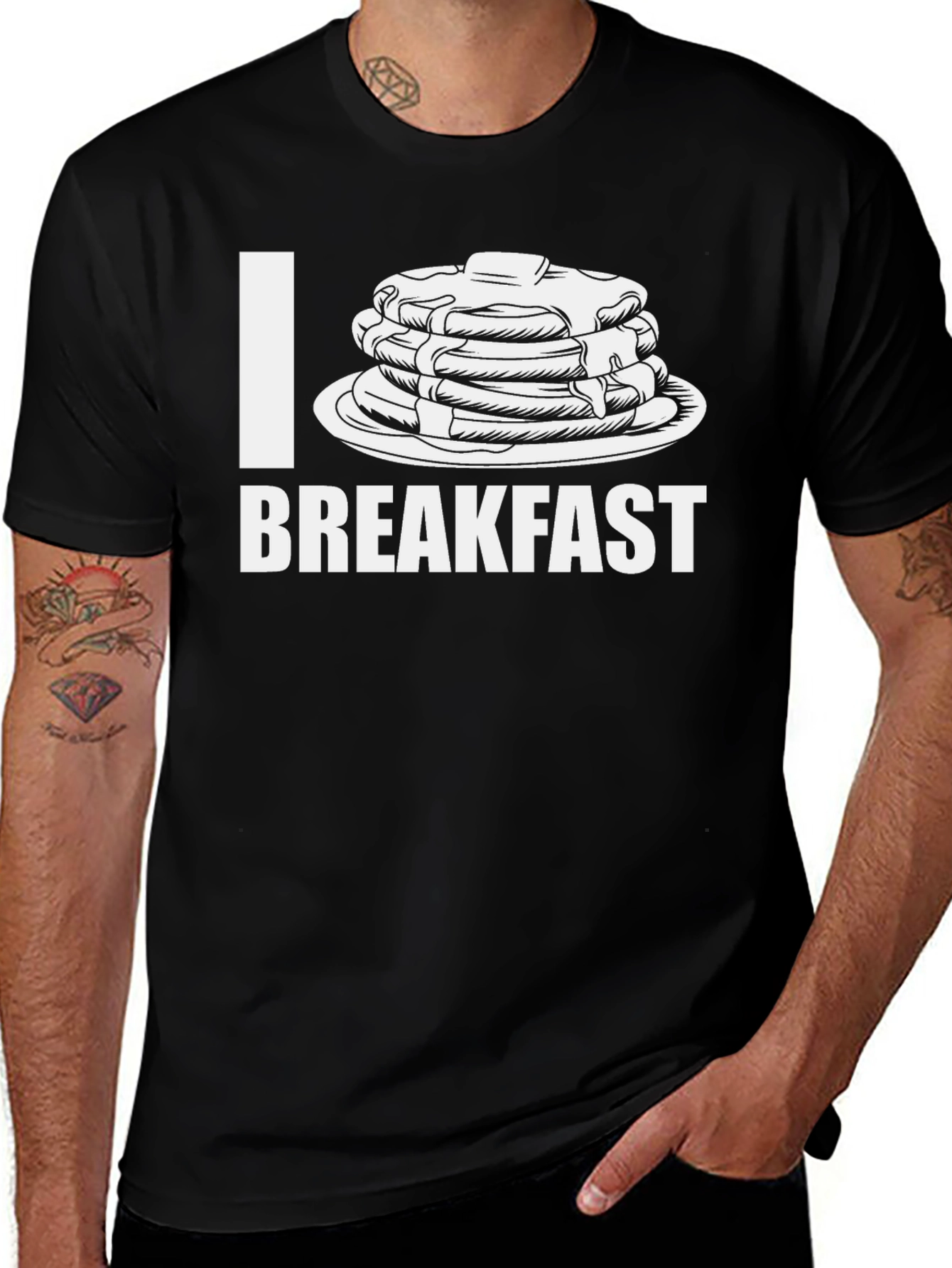 Variant 10 of I Heart Breakfast Pancake Graphic Tee