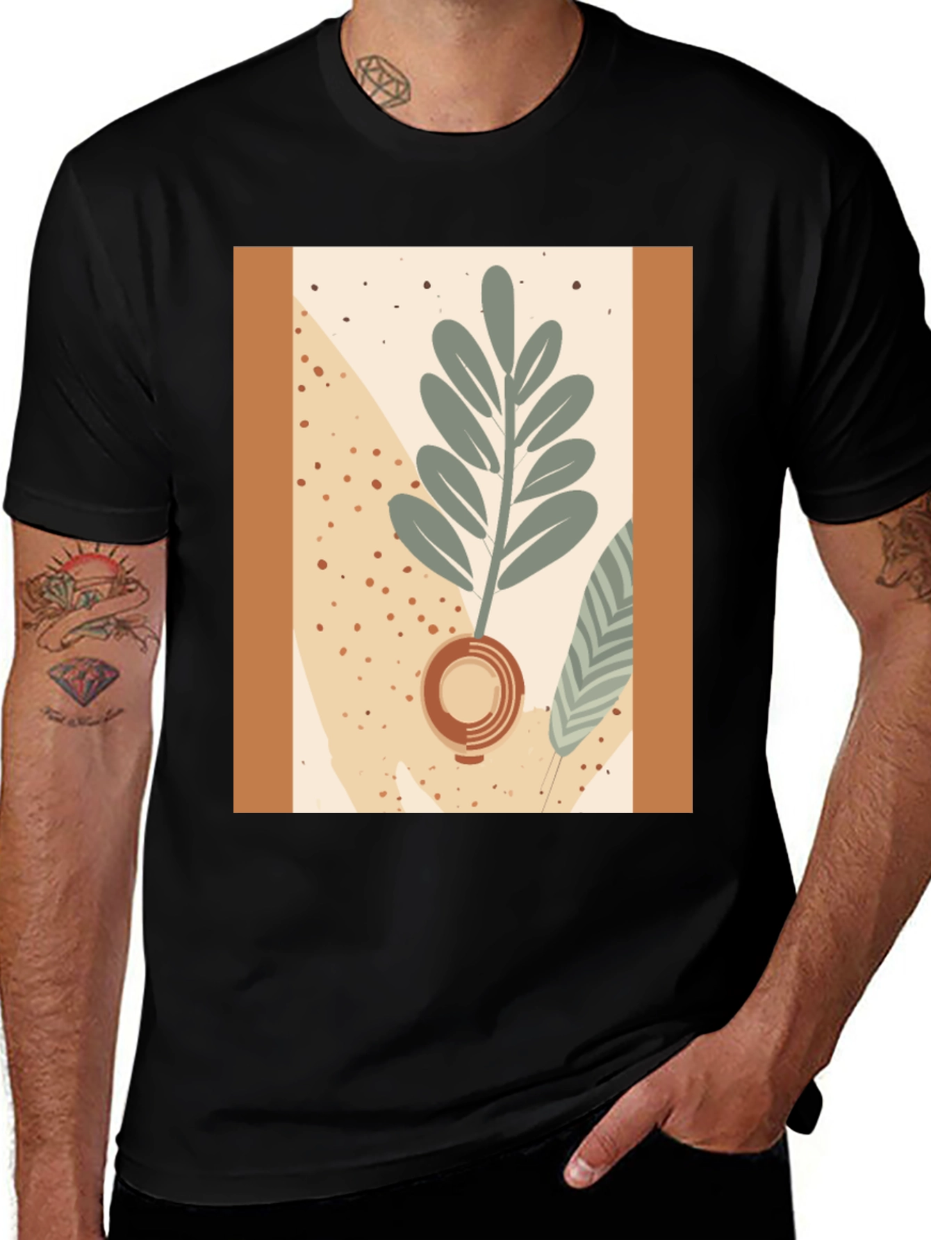 Variant 25 of Modern Abstract Botanical T-Shirt