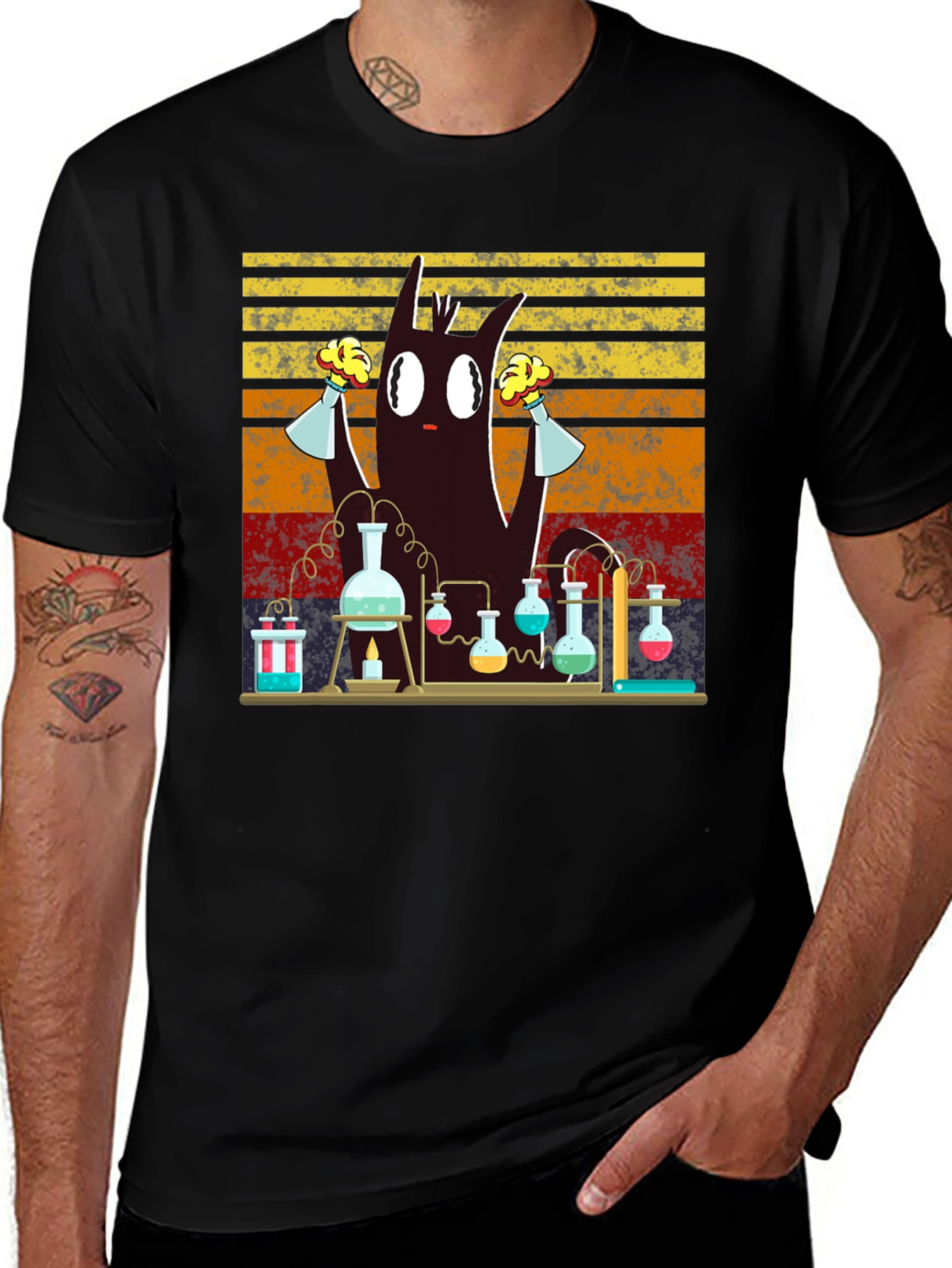 Mad Scientist Cat T-Shirt - Science Experiment