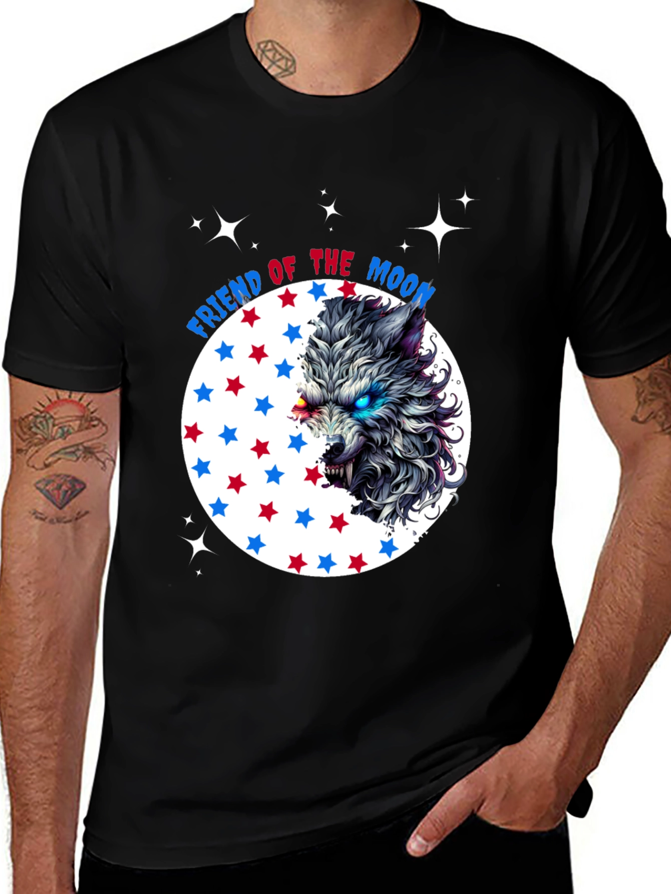 Variant 18 of Friend of the Moon Wolf Graphic T-Shirt