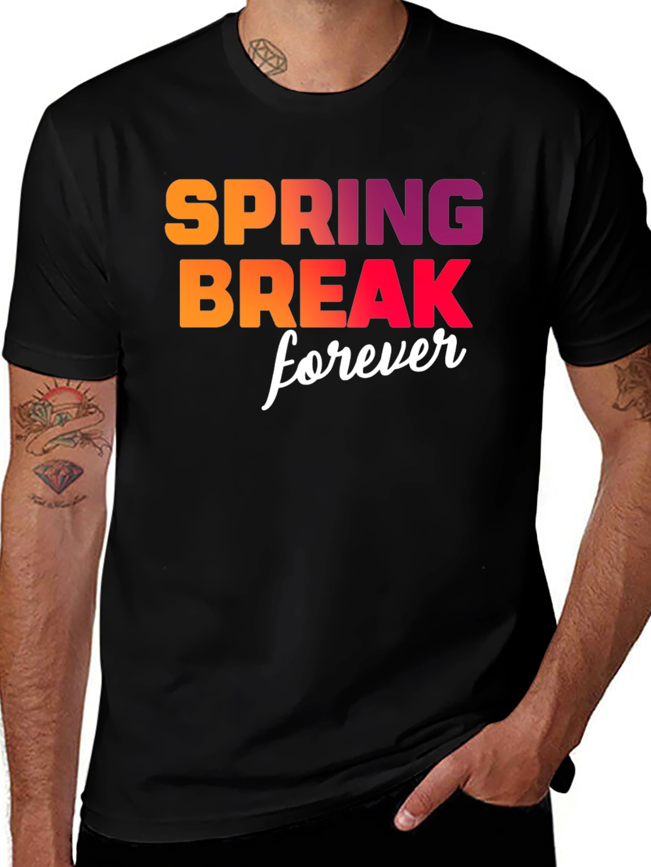 Variant 28 of Spring Break Forever T-Shirt - Black Graphic Tee