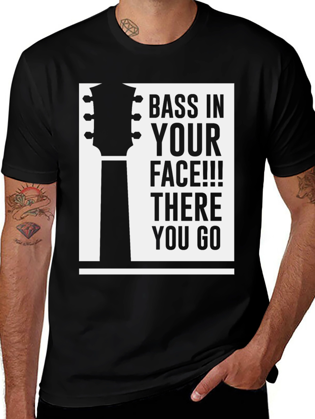 Variant 6 of Bass In Your Face T-Shirt - Musician Tee